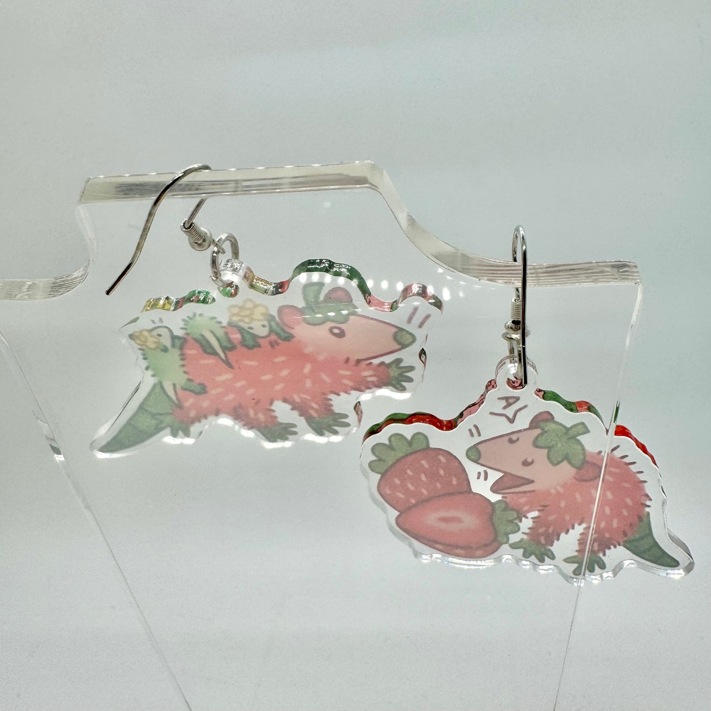 Possum Strawberry Earrings