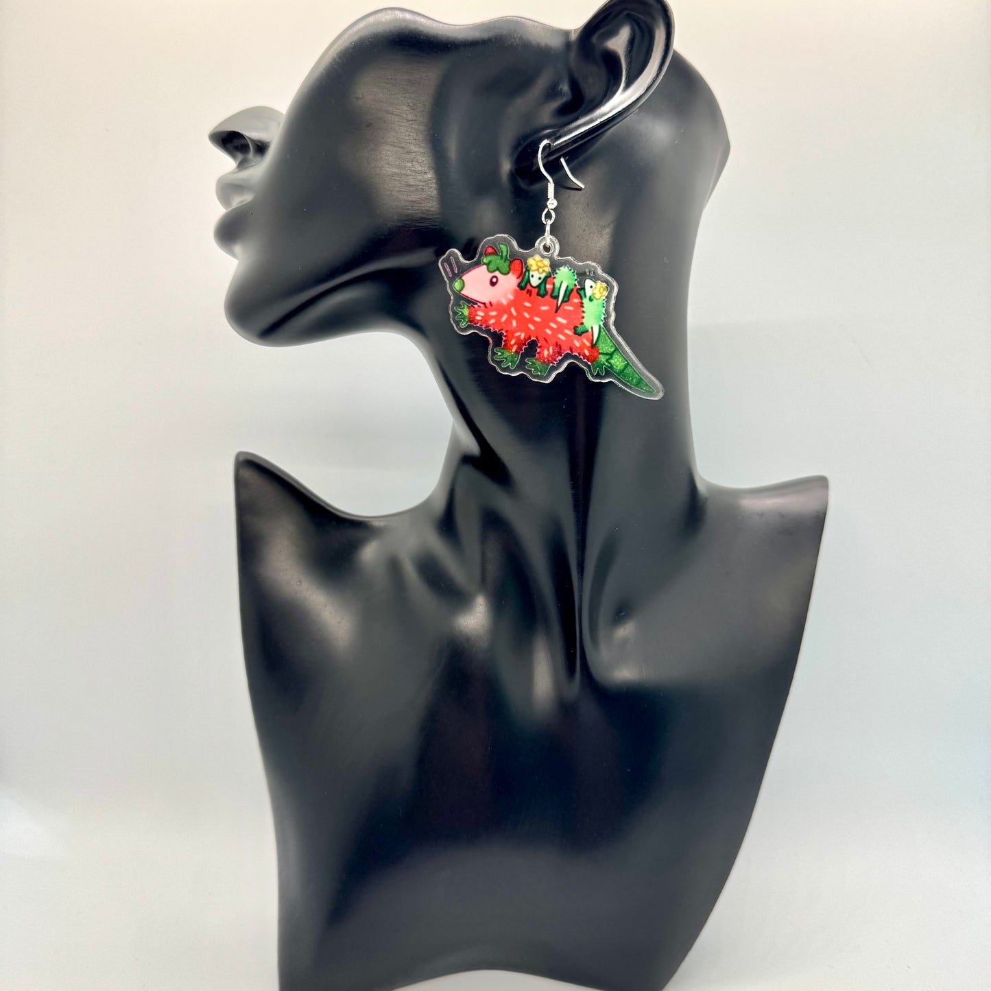 Possum Strawberry Earrings