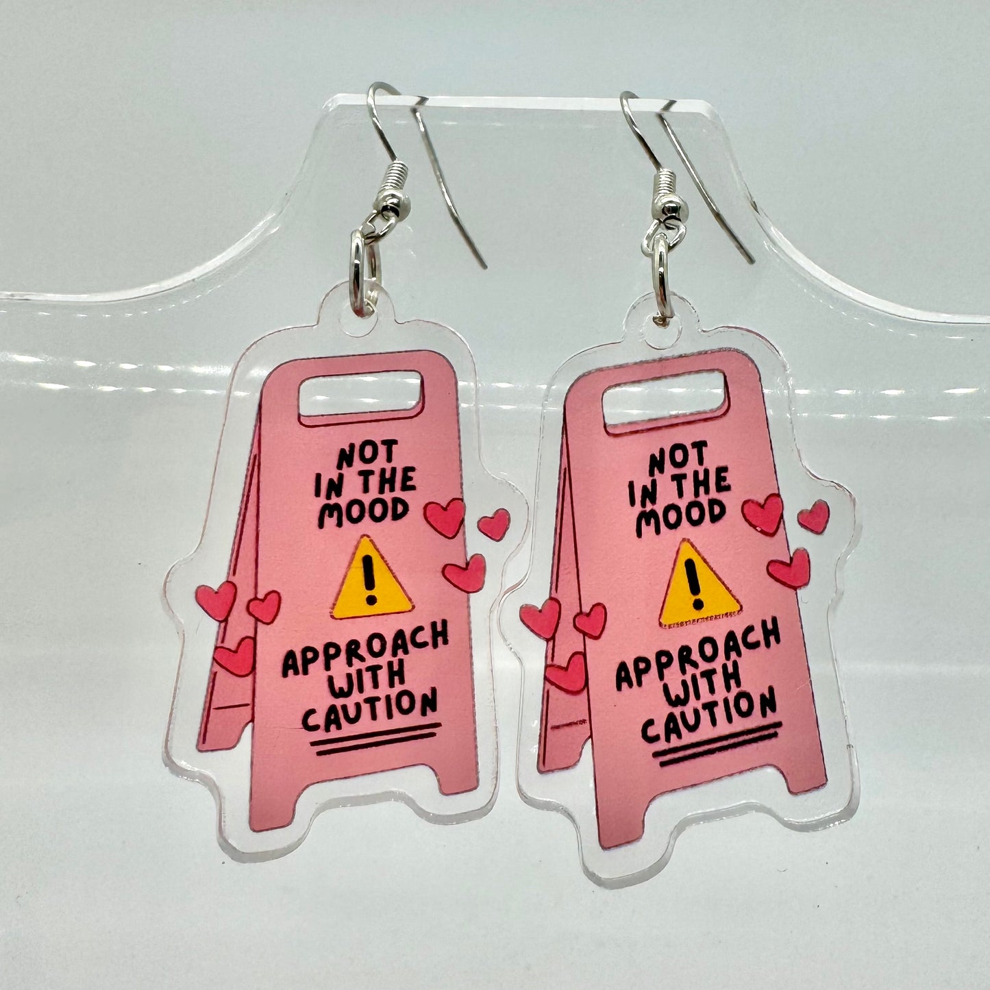 Approach With Caution Sign Earrings
