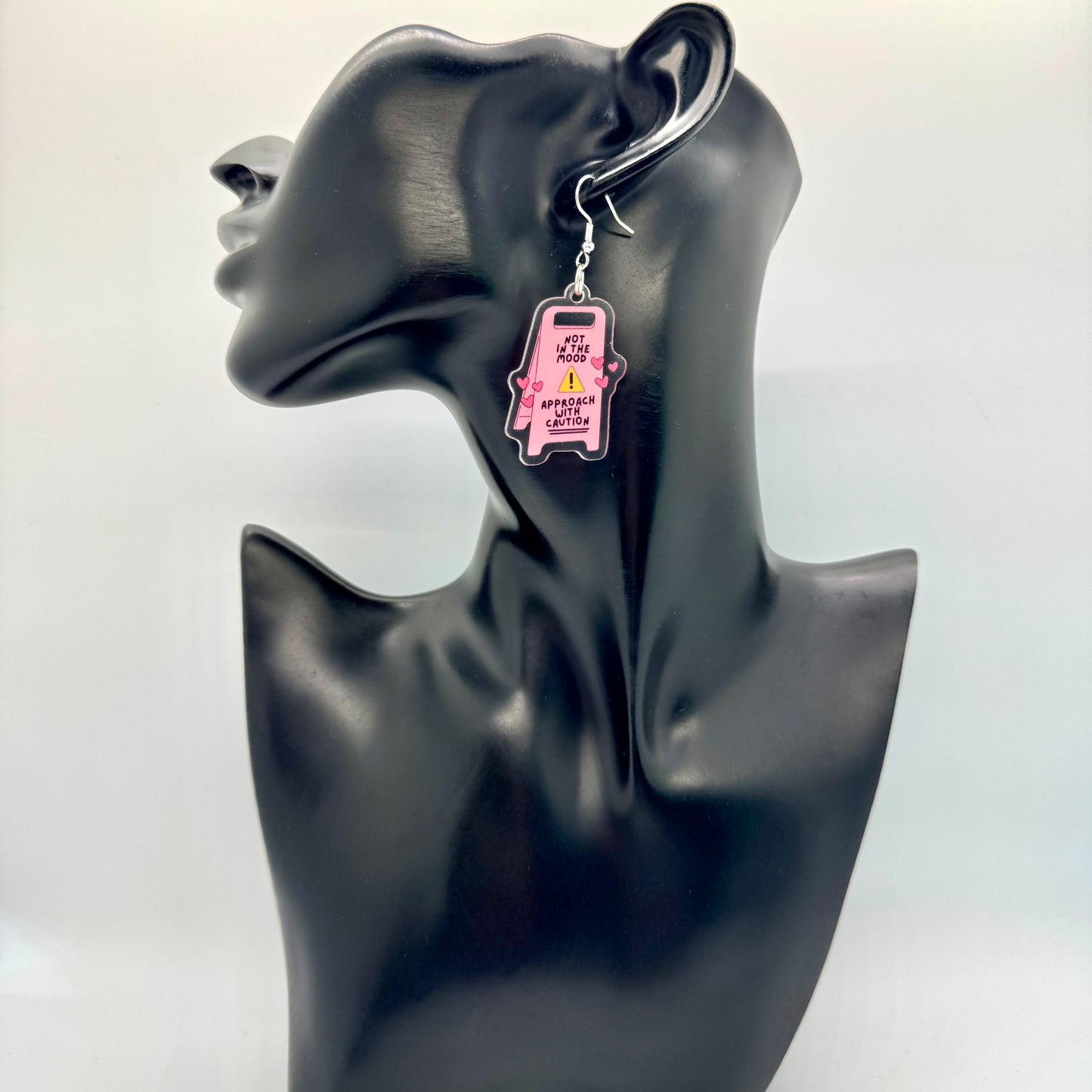 Approach With Caution Sign Earrings