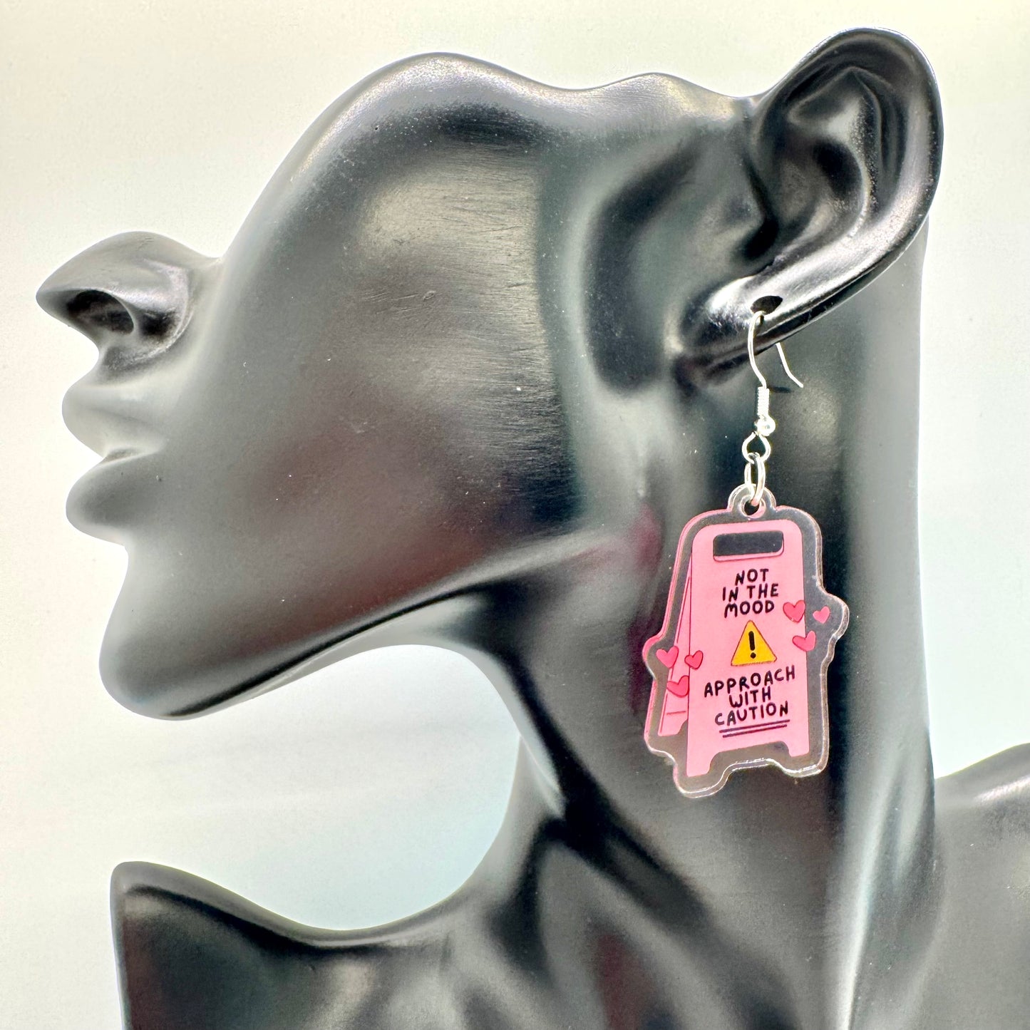 Approach With Caution Sign Earrings