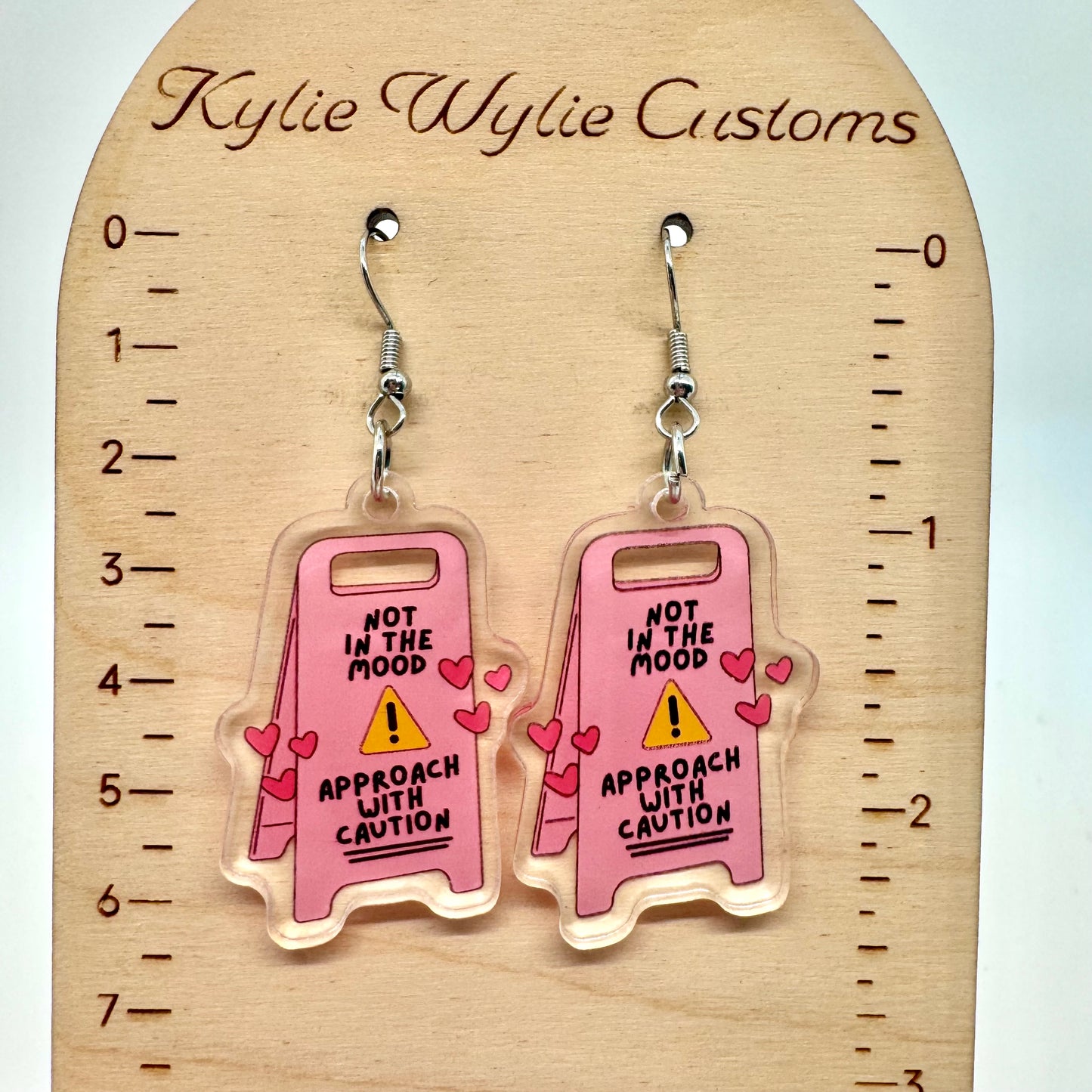 Approach With Caution Sign Earrings