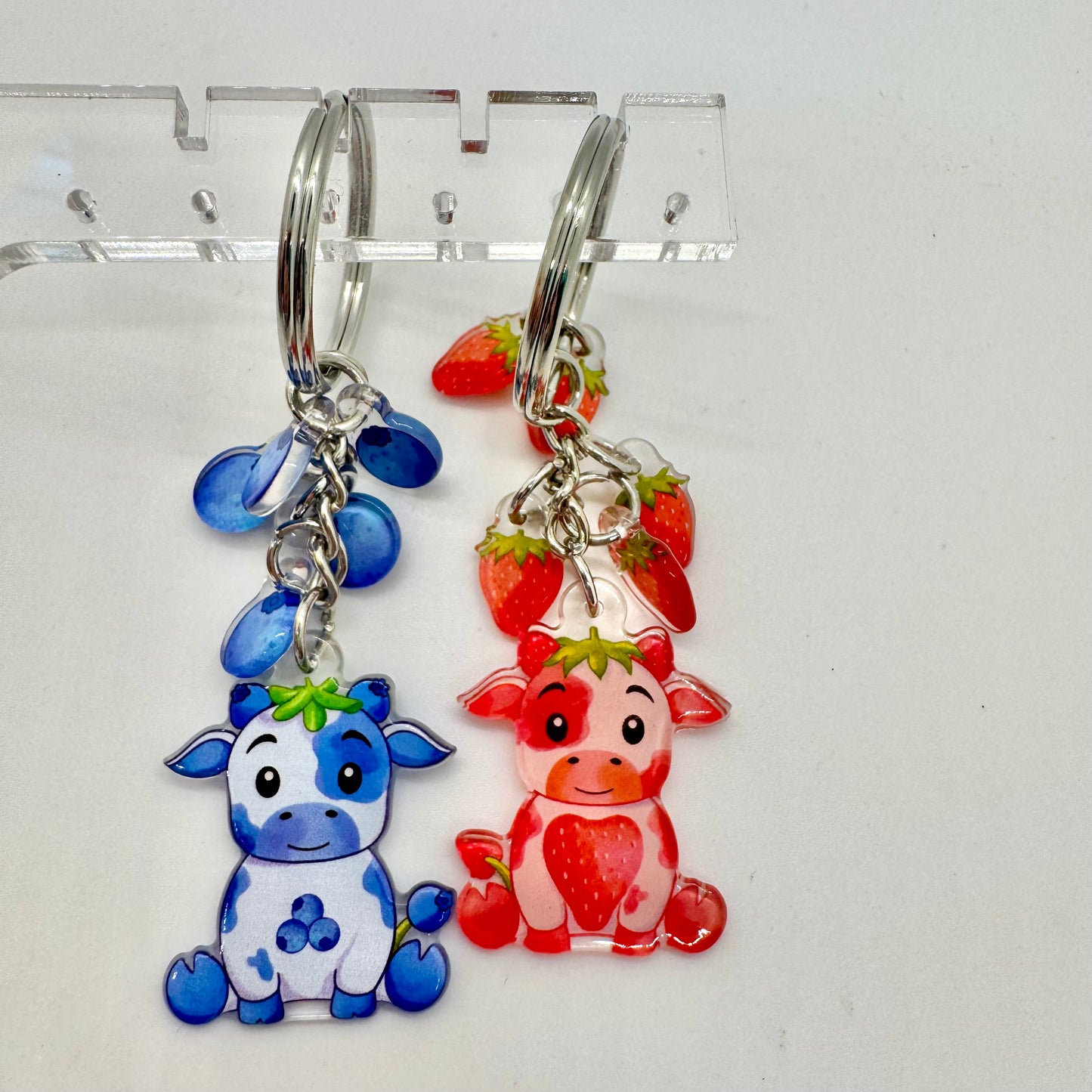 Fruit Highland Cow Keychain