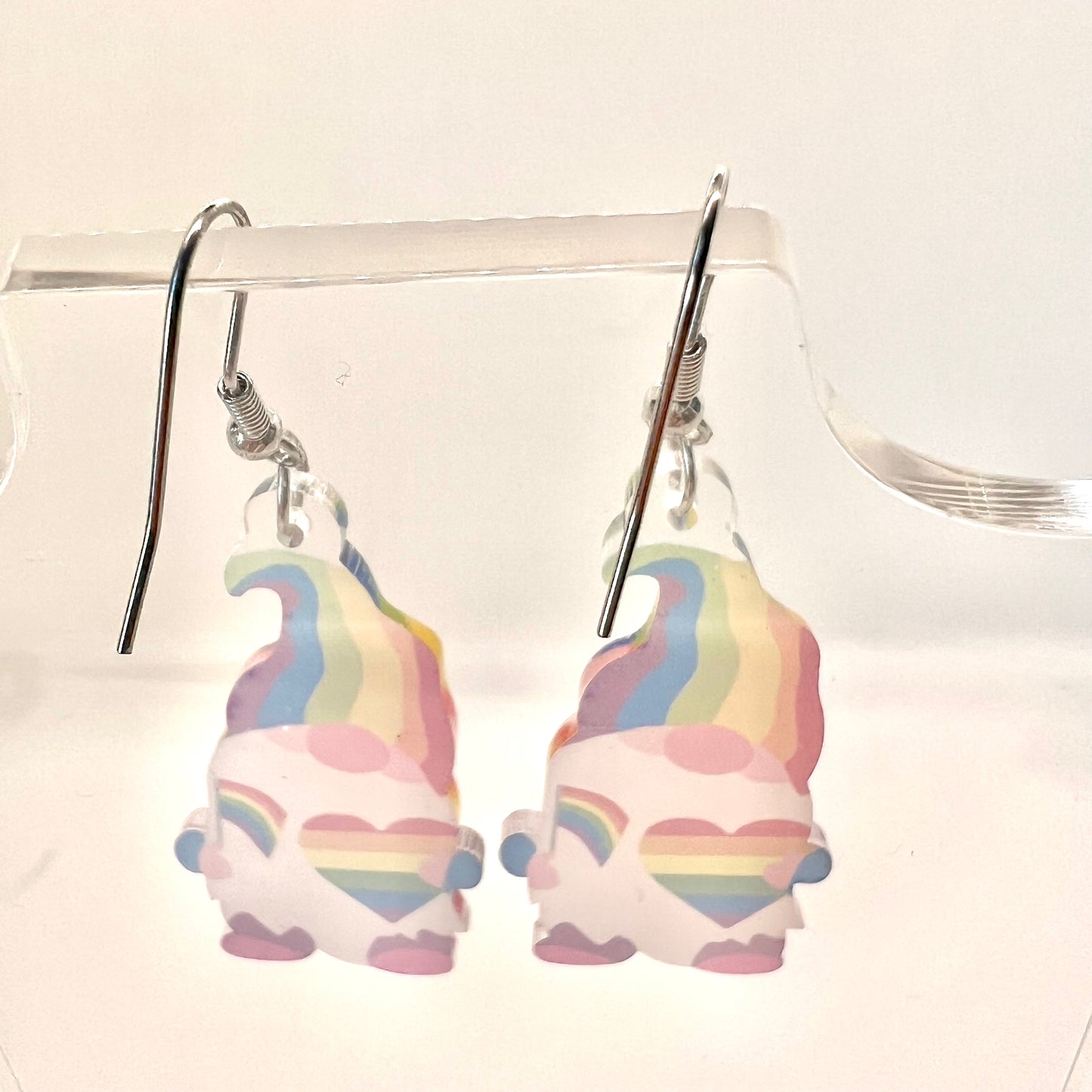 Rainbow Gnome Earrings