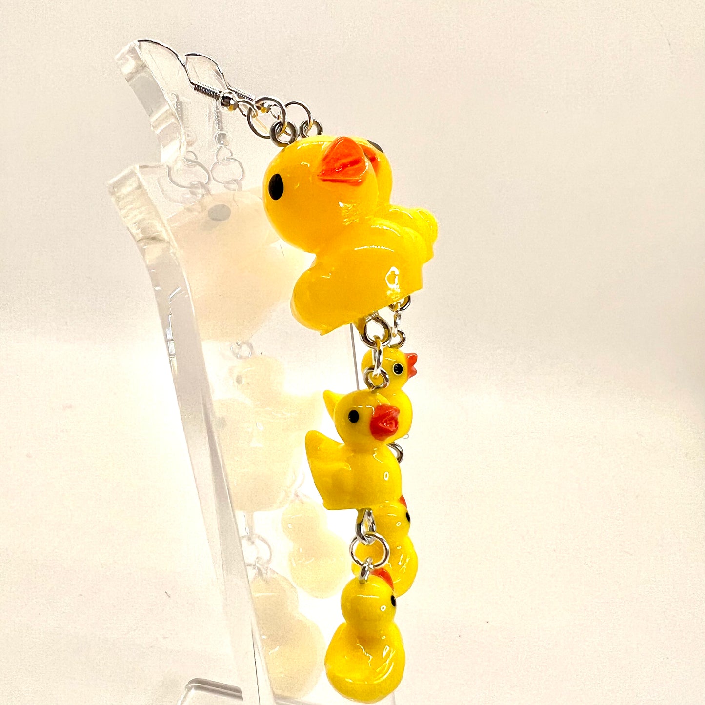 Large Rubber Duck Family Chain Earrings