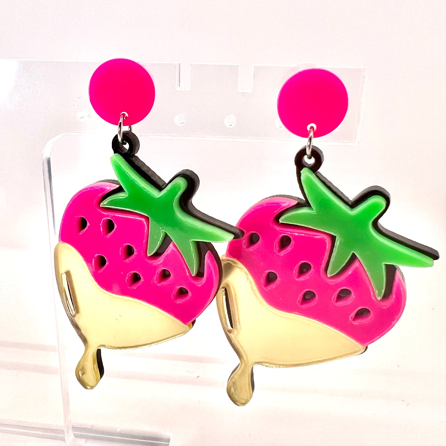 Gold Dipped Strawberry Earrings