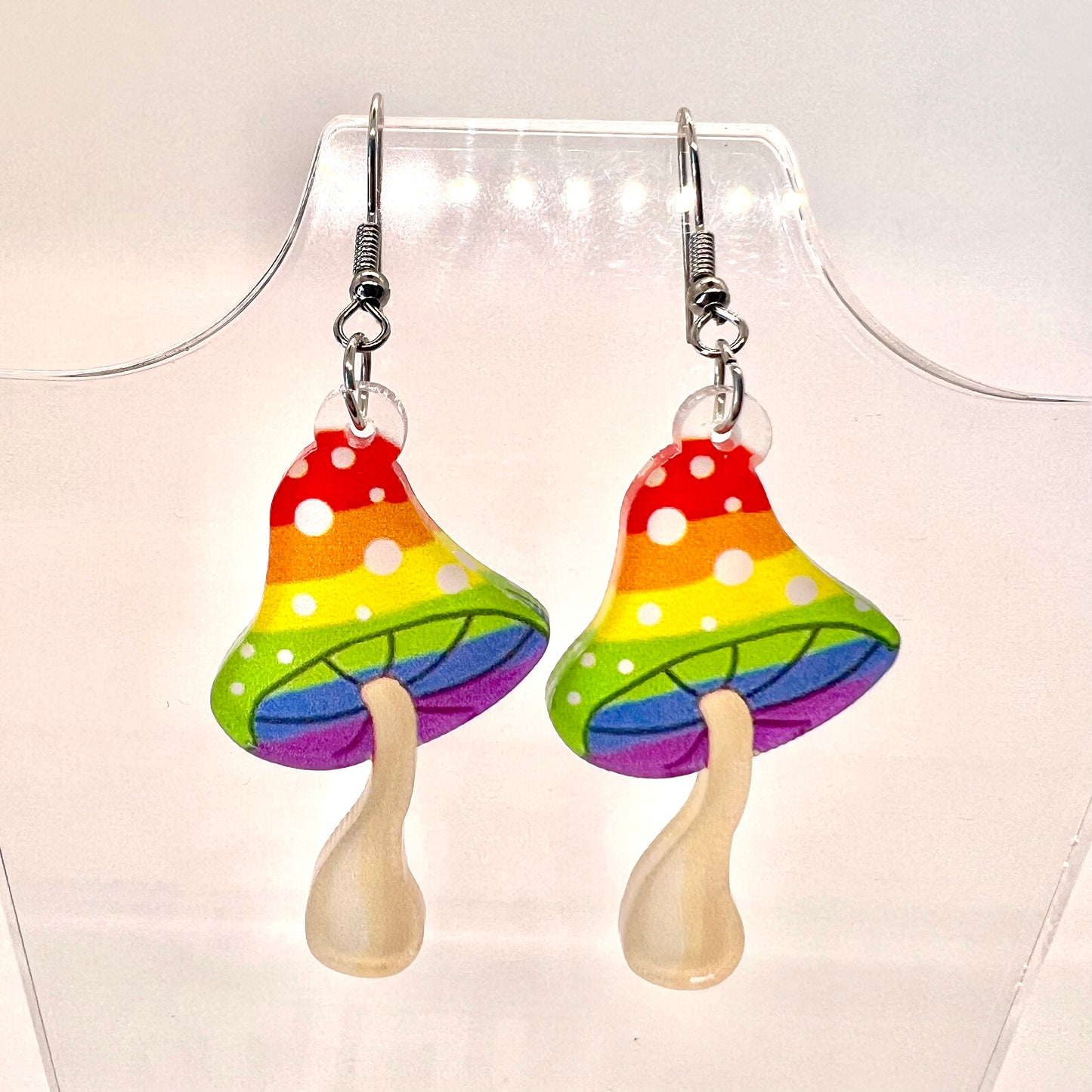 Rainbow Mushroom Earrings