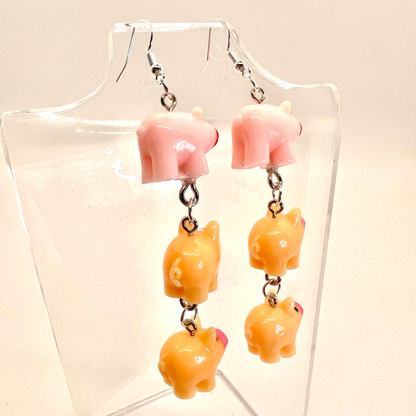 Piggy Family Chain Earrings