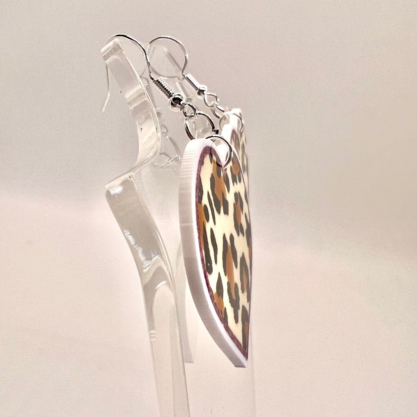 Cheetah Heart Earrings