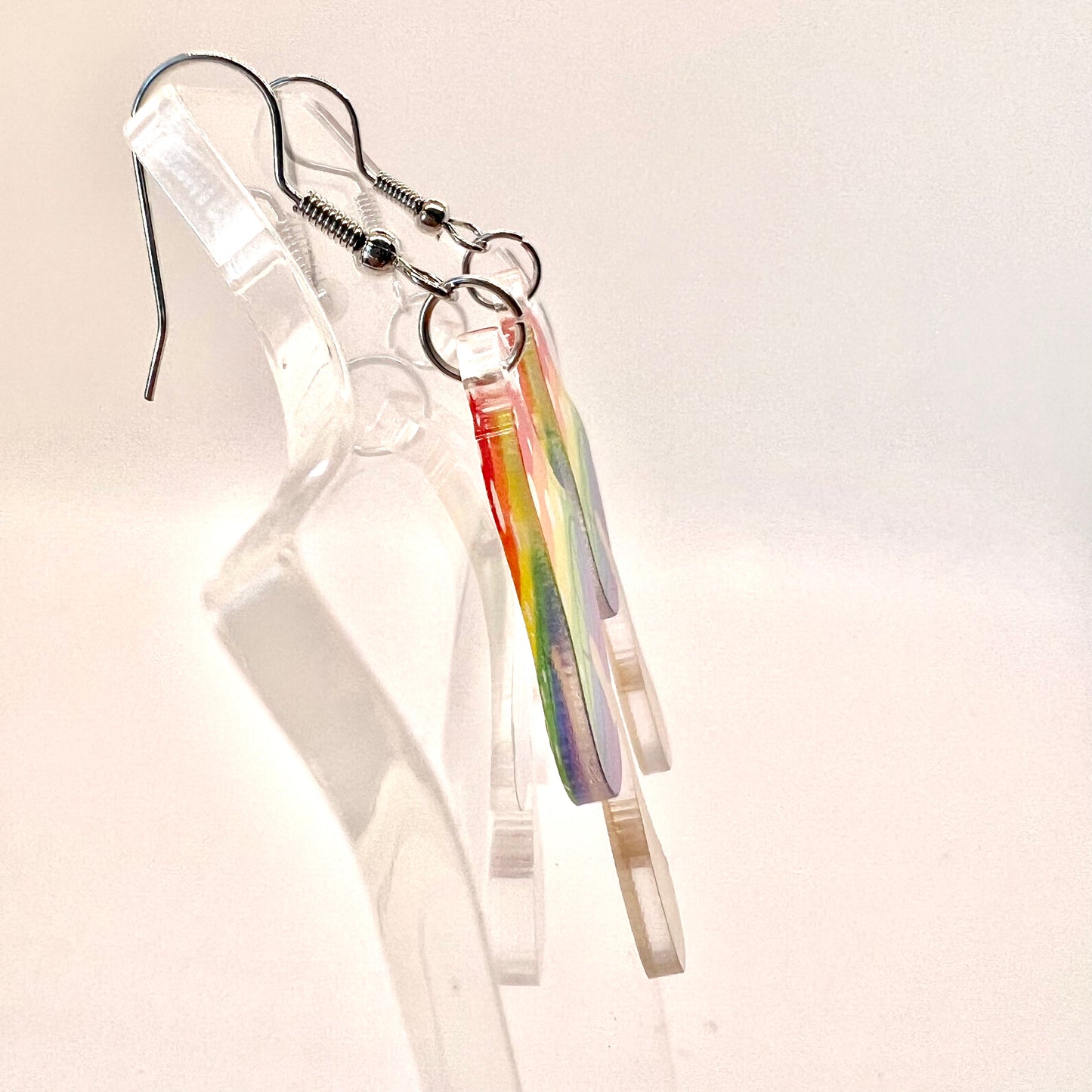 Rainbow Mushroom Earrings
