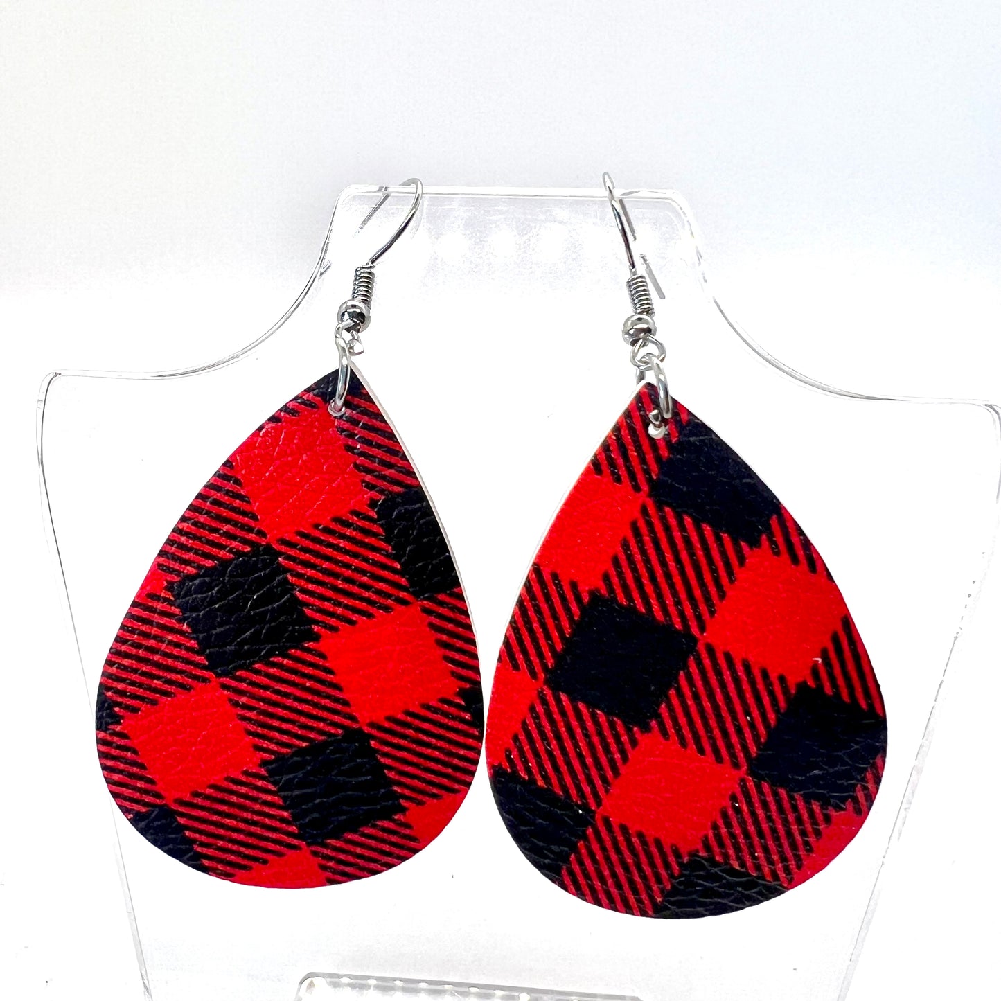 Plaid Teardrop Earrings