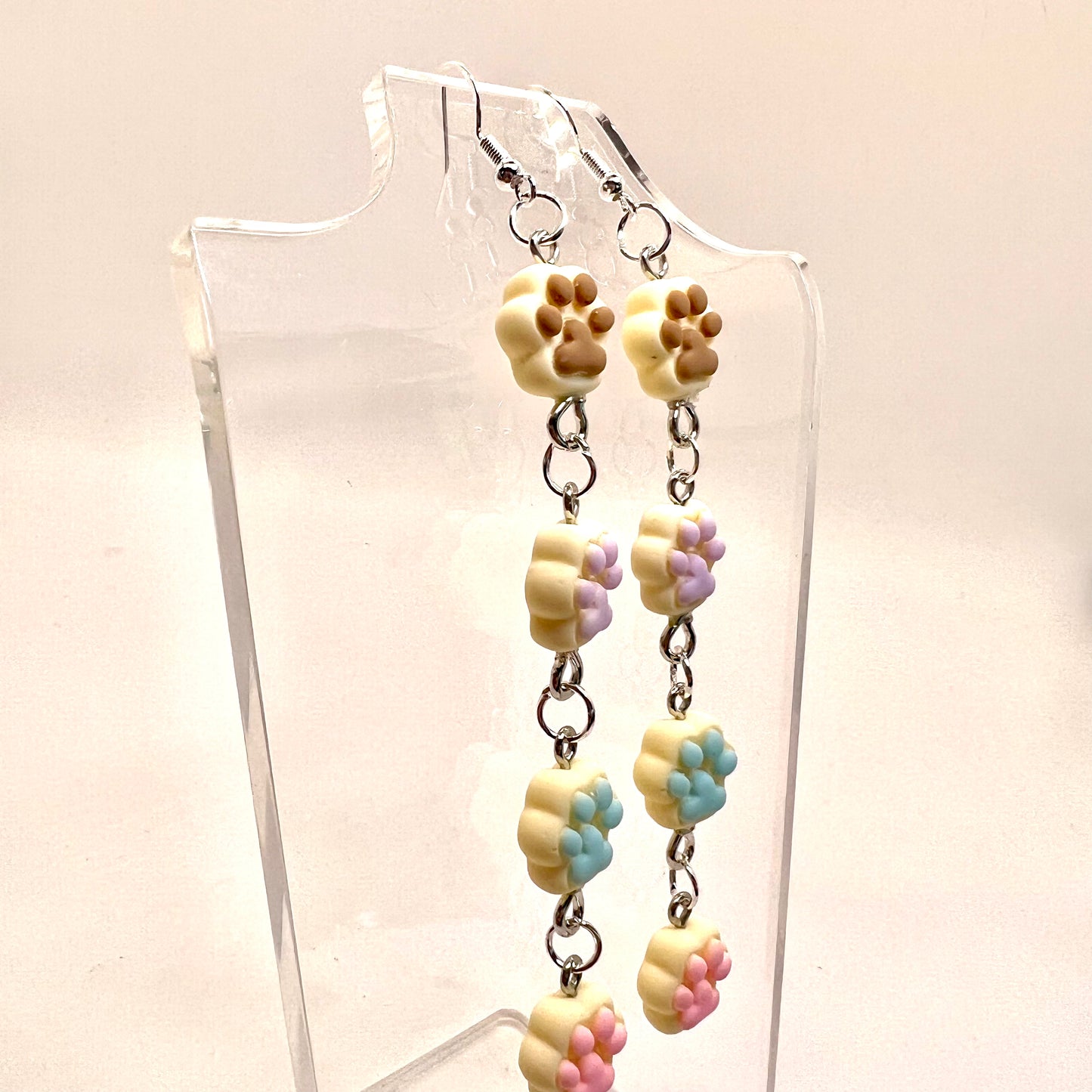 Paw Print Chain Earrings