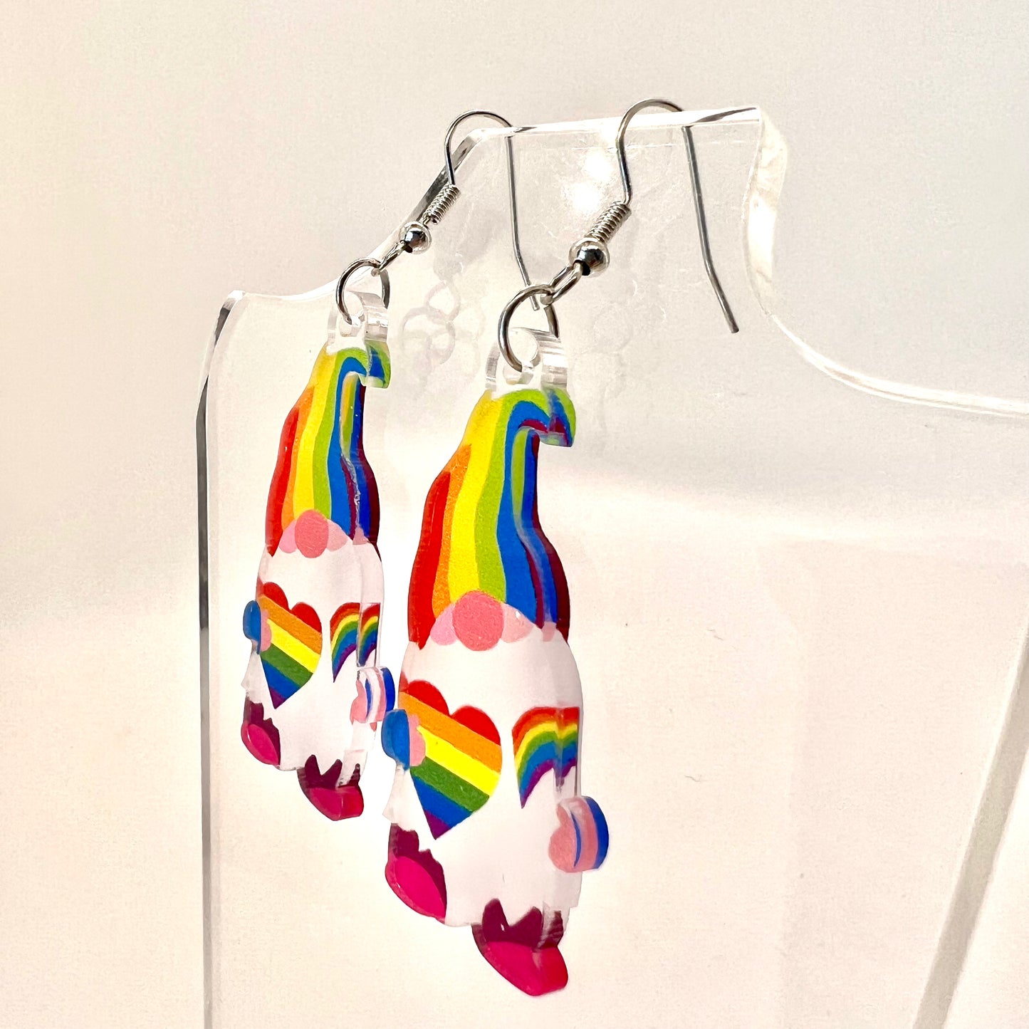Rainbow Gnome Earrings