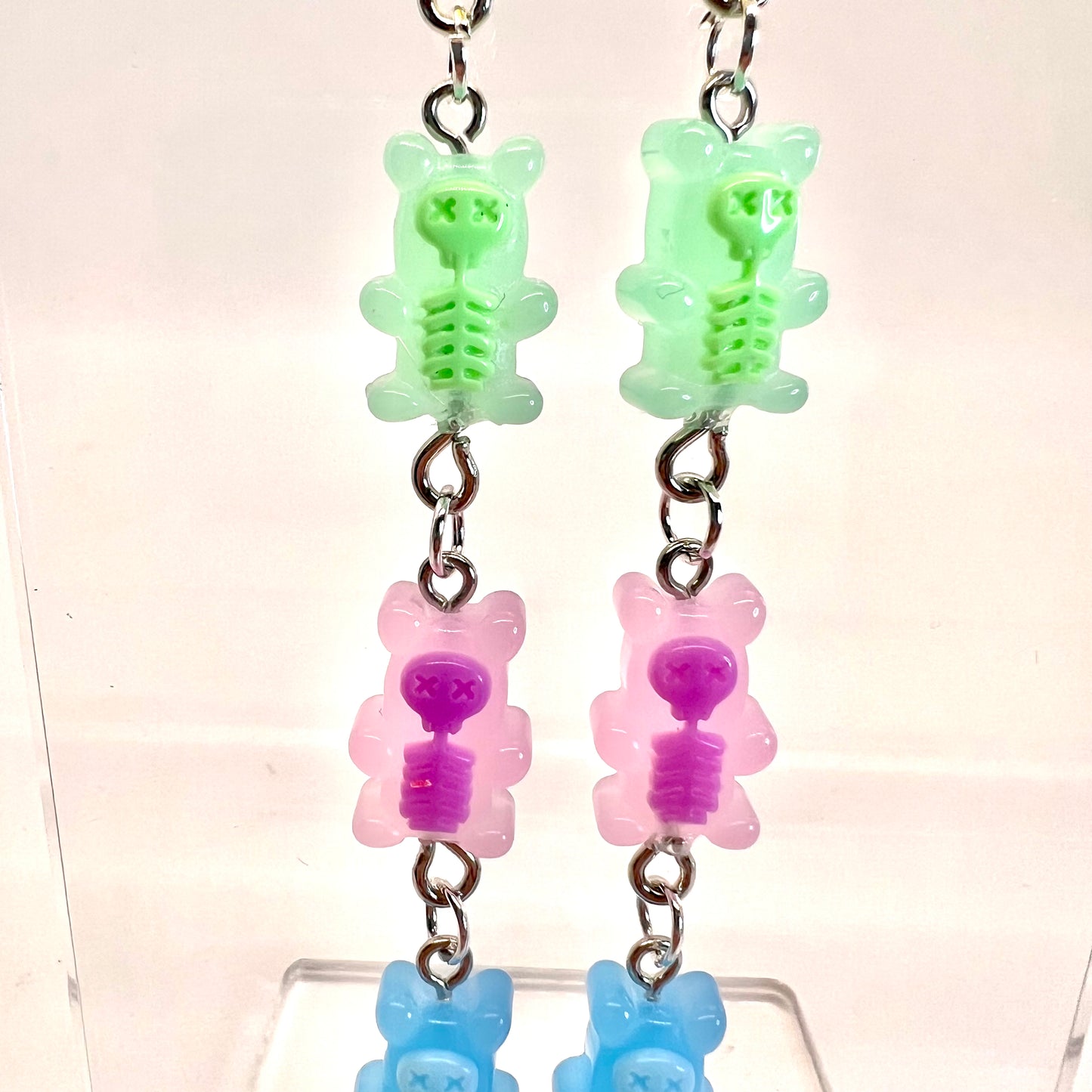 Skeleton Gummy Chain Earrings