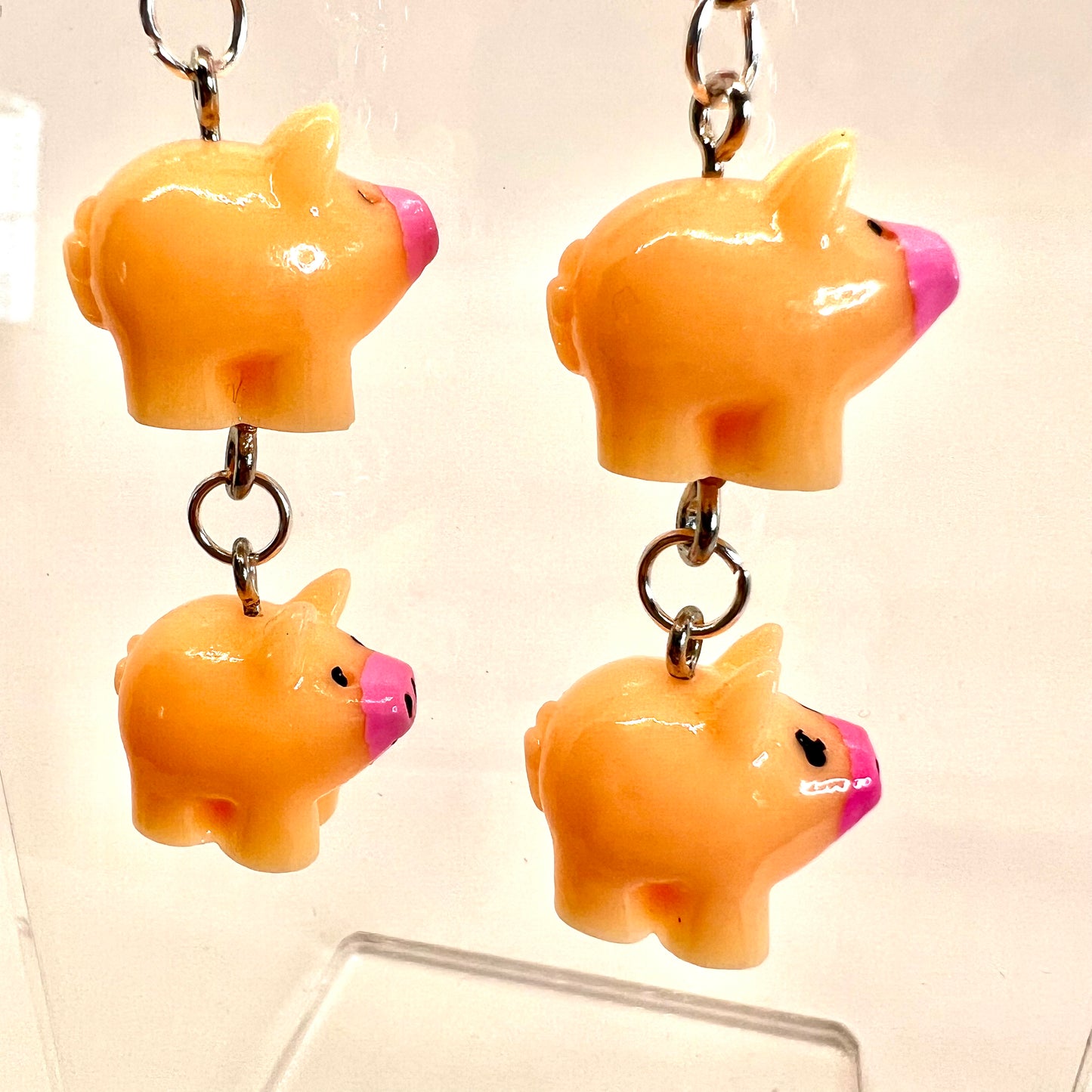 Piggy Family Chain Earrings