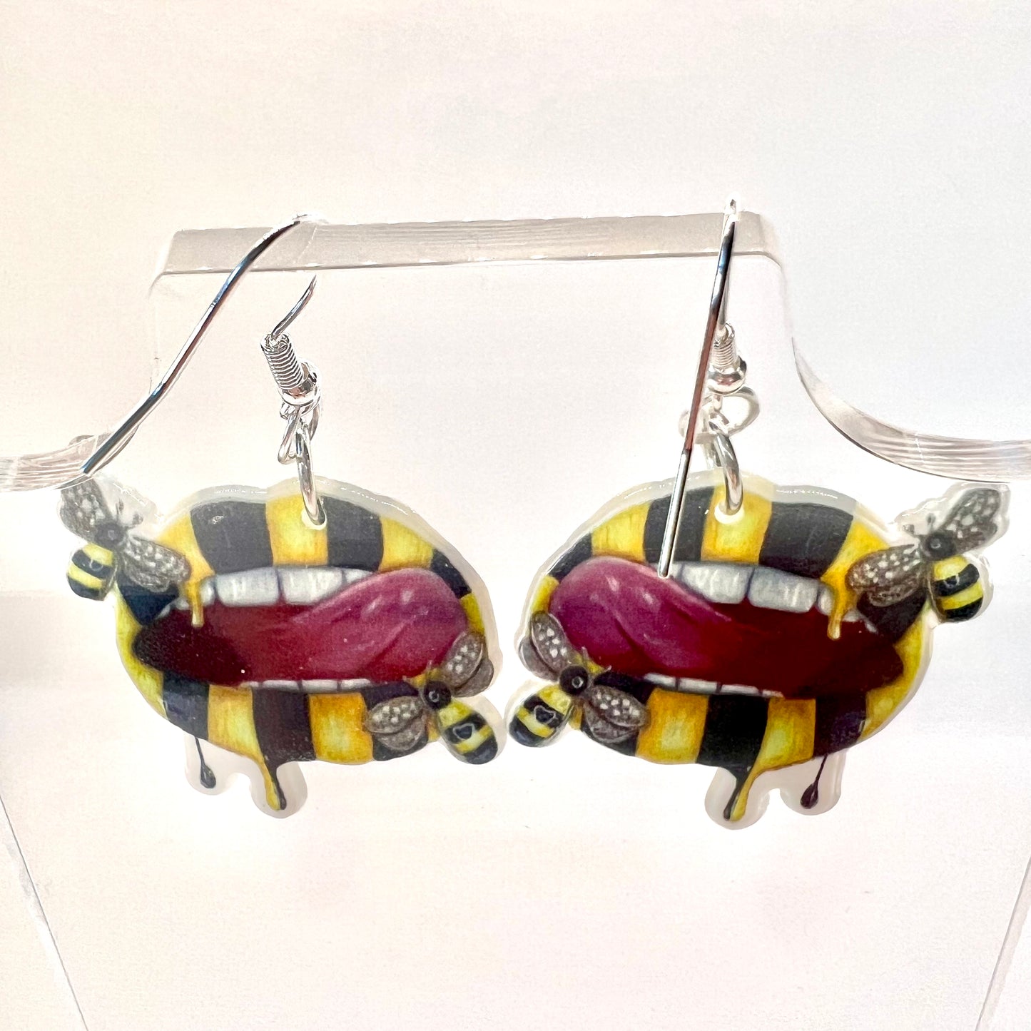 Honey Bee Lips Earrings