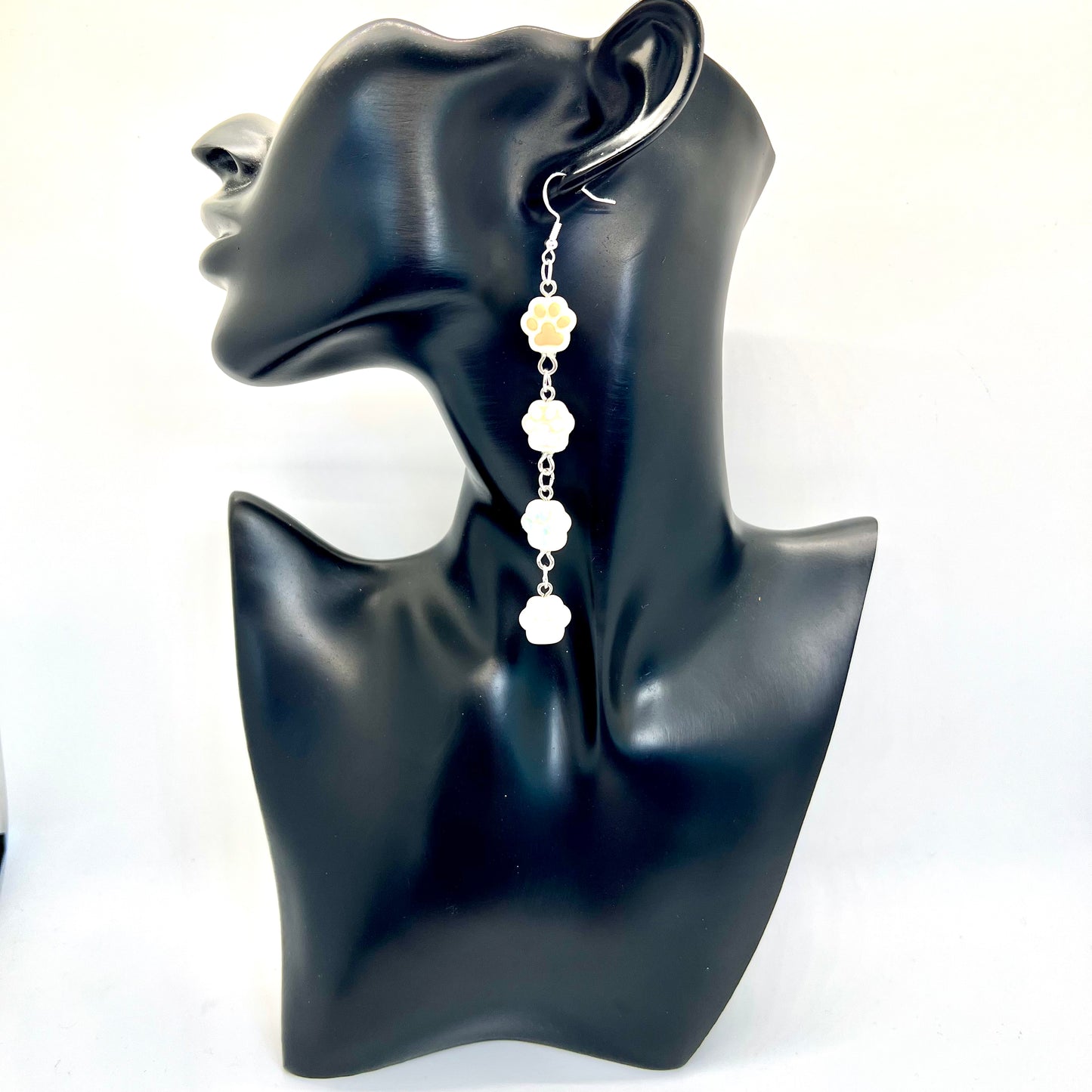Paw Print Chain Earrings