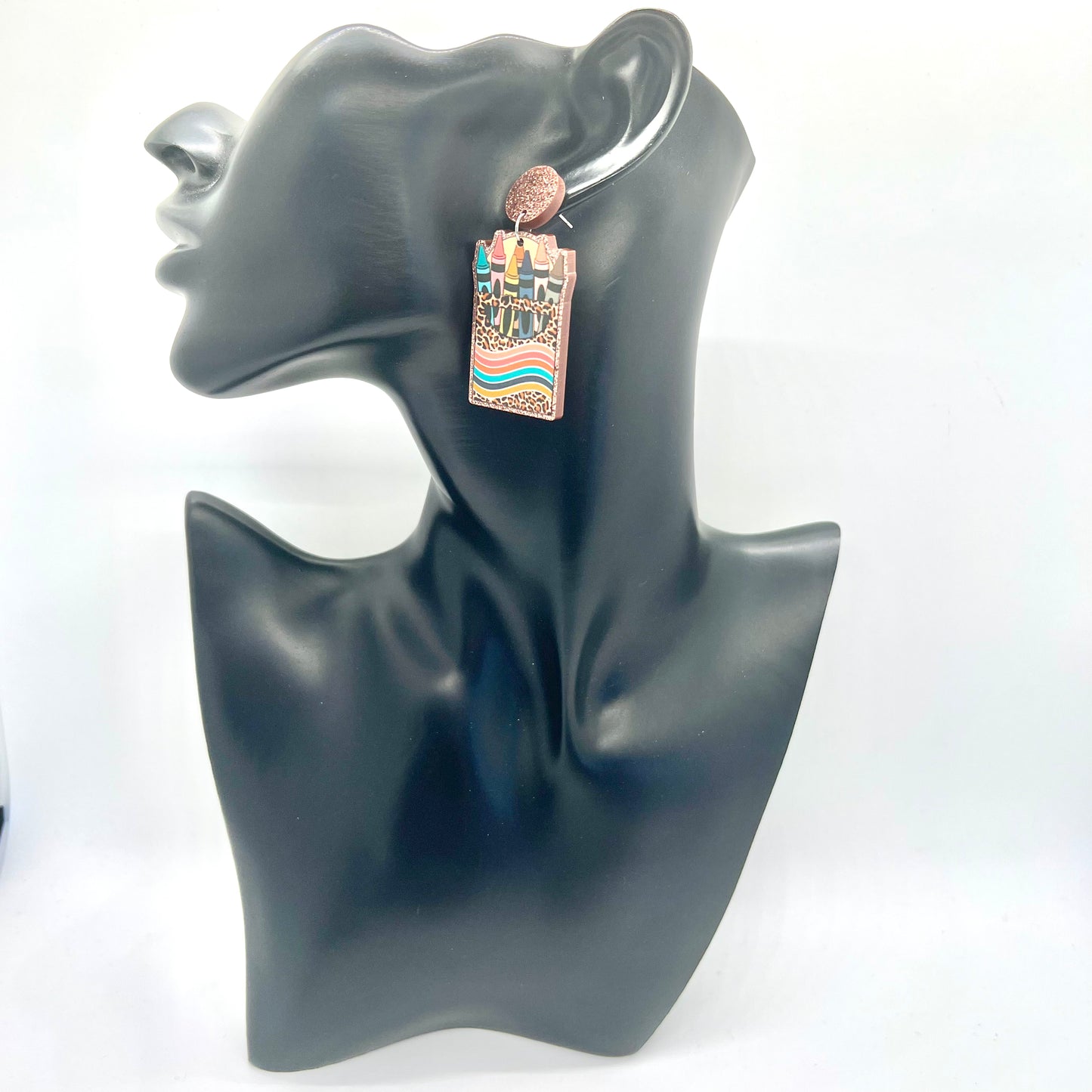 Cheetah Crayon Earrings