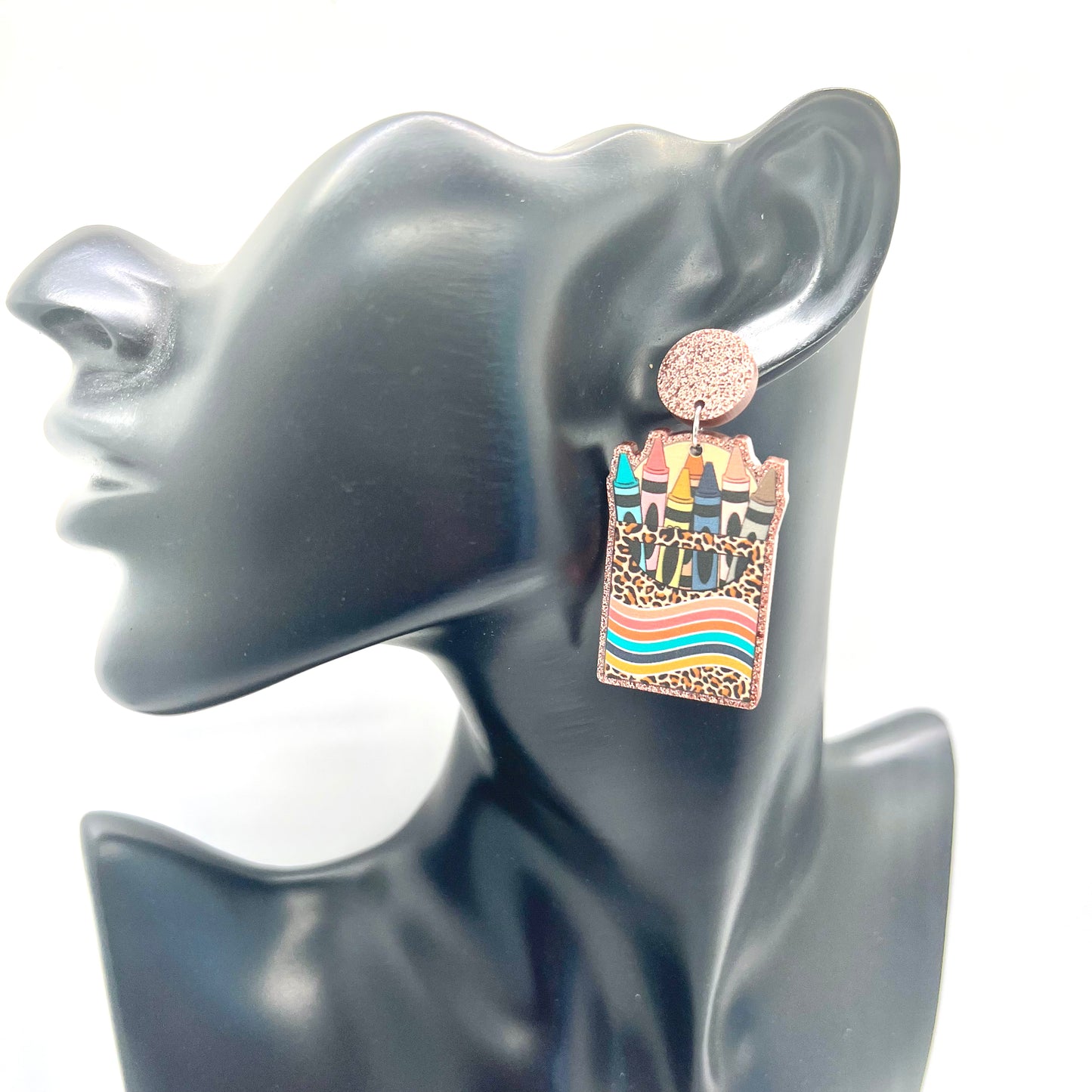 Cheetah Crayon Earrings