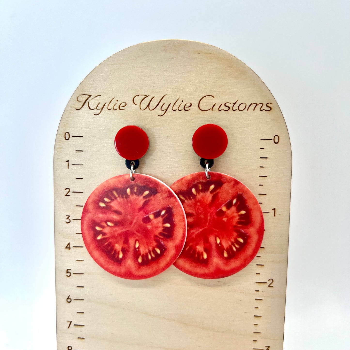 Large Tomato Slice Earrings