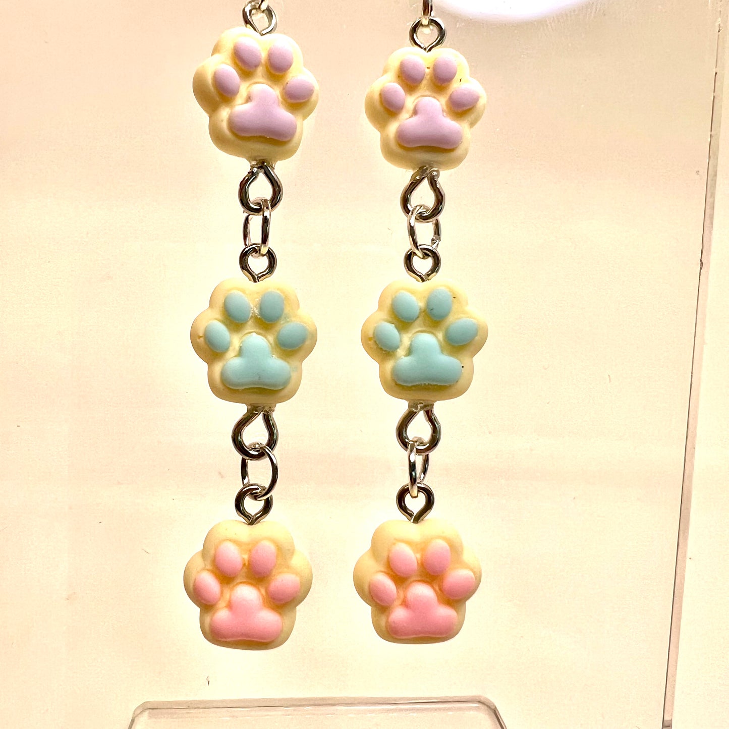 Paw Print Chain Earrings