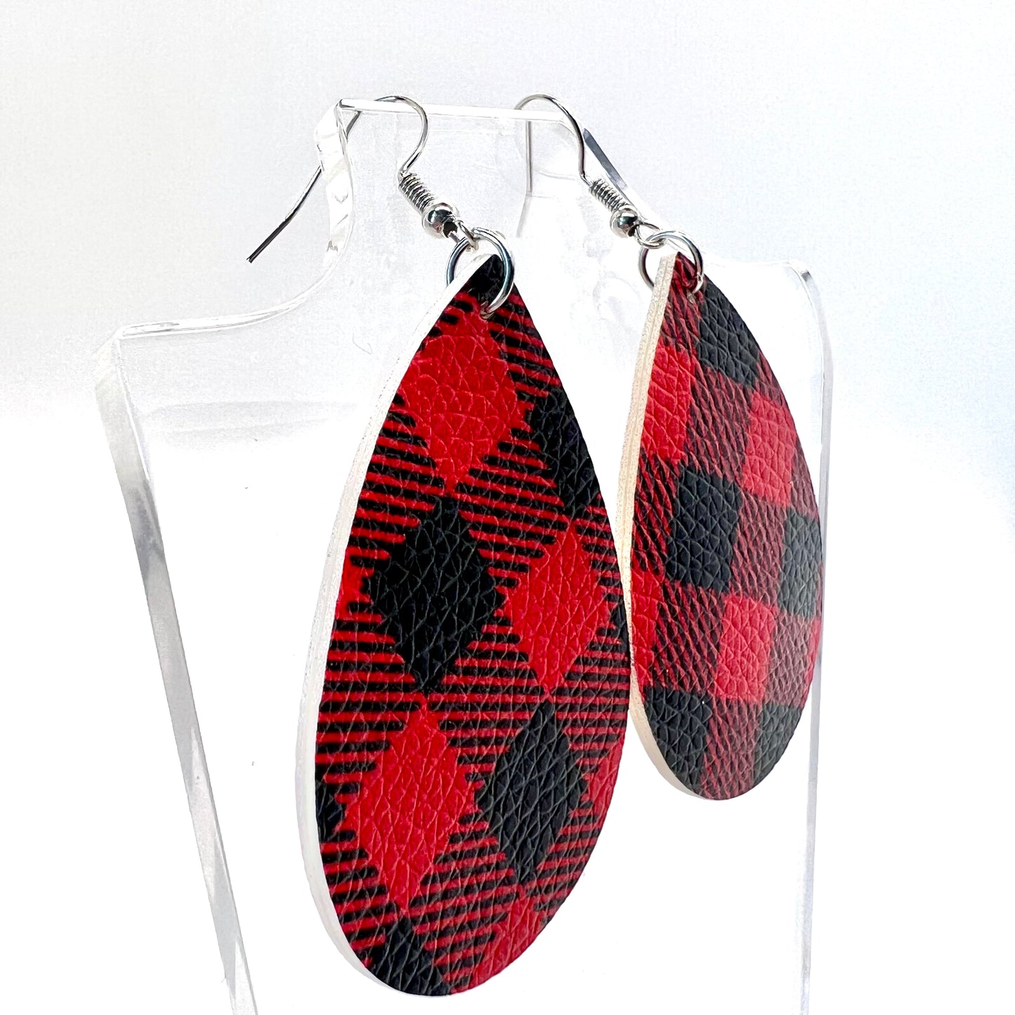 Plaid Teardrop Earrings