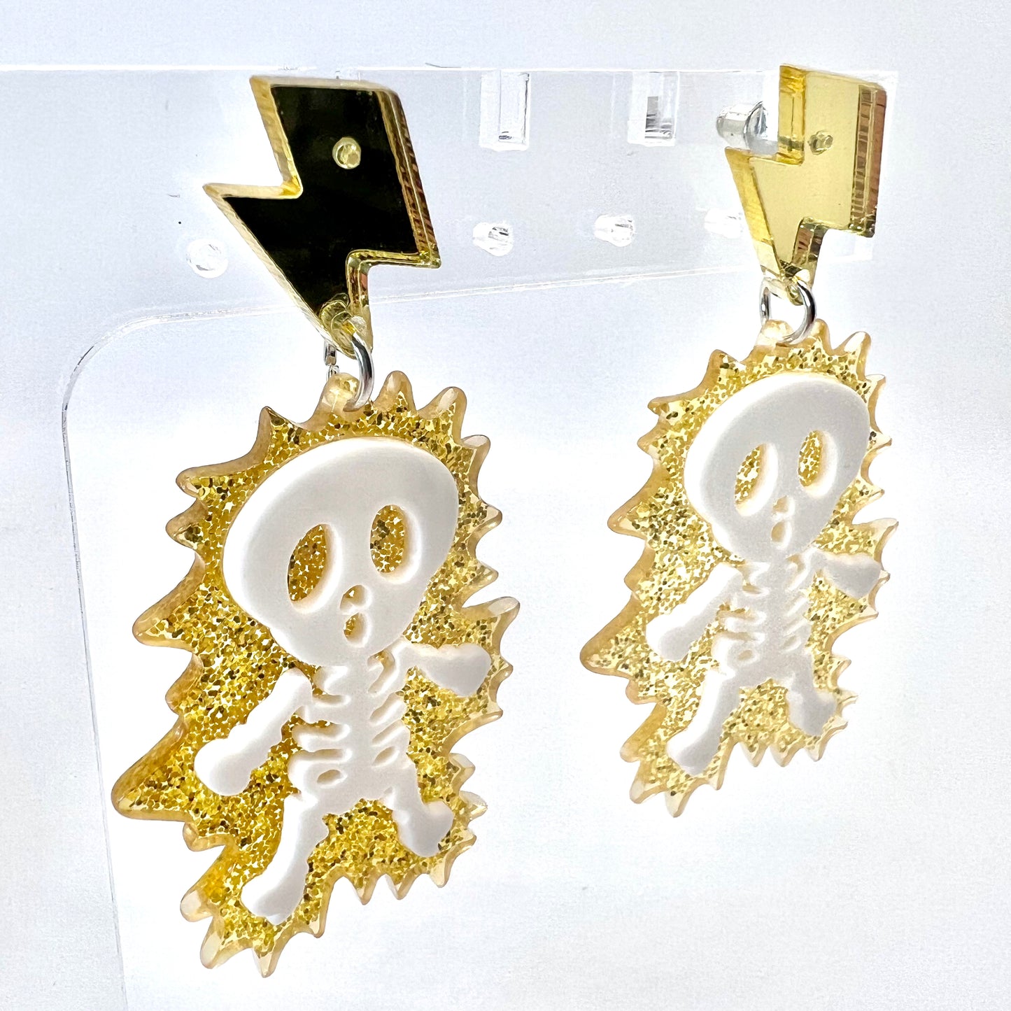 Gold Lightning Earrings