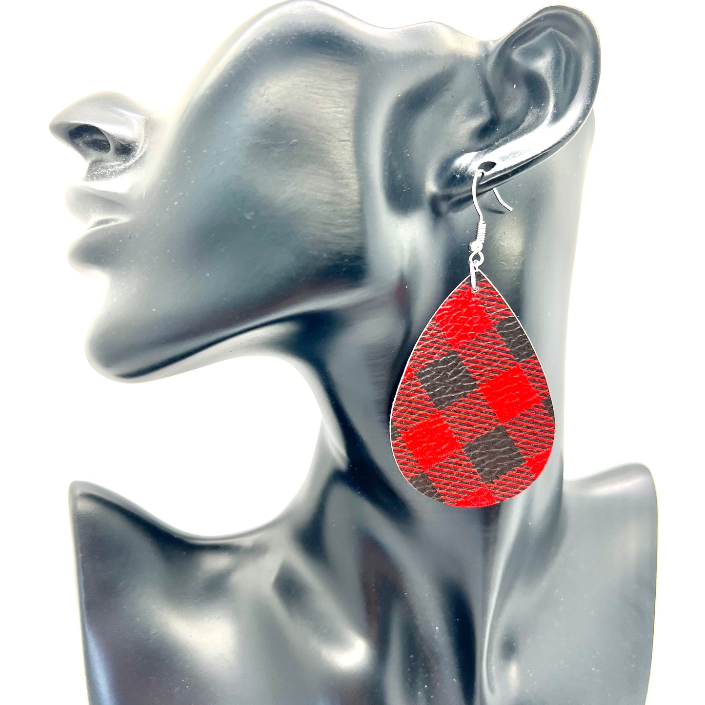 Plaid Teardrop Earrings