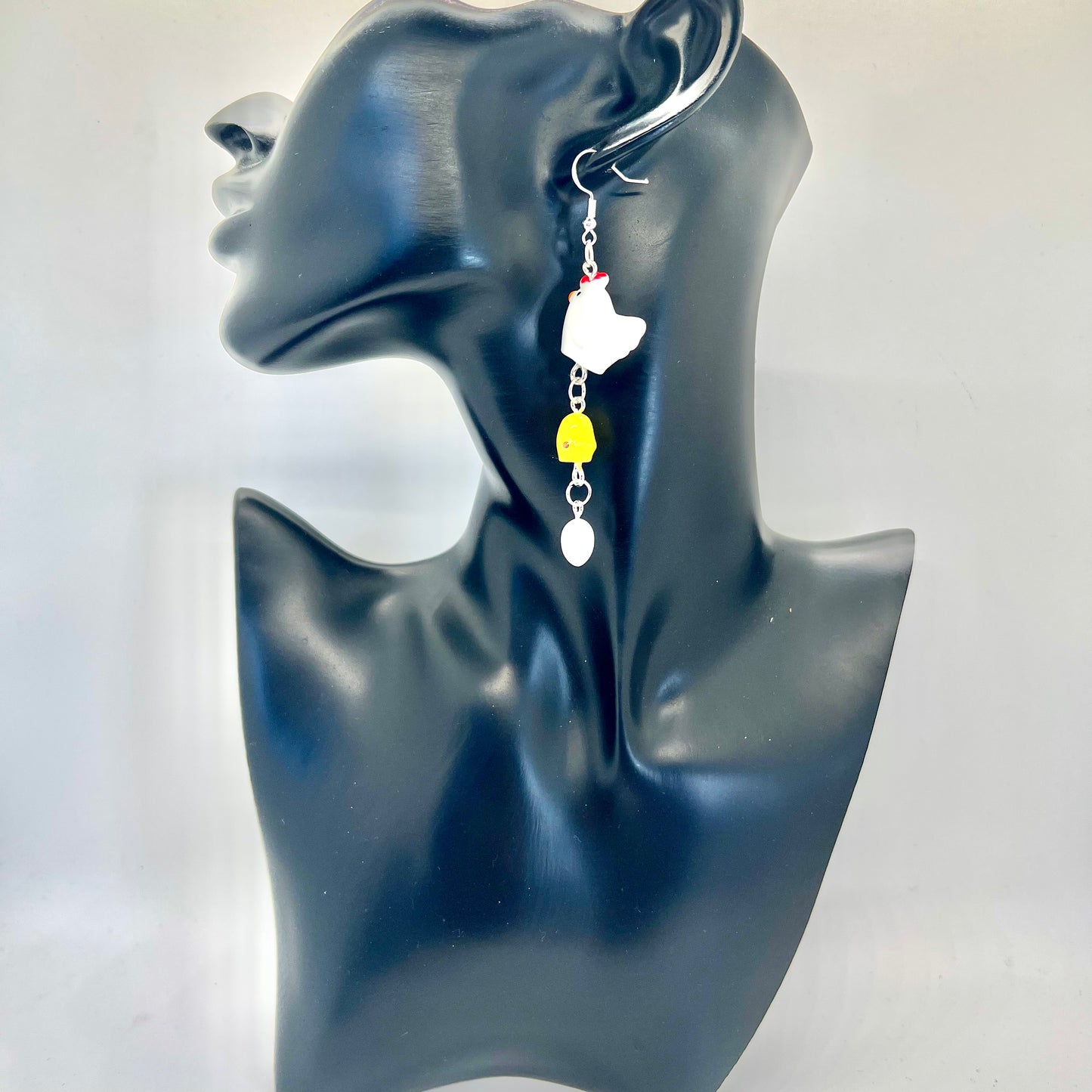 Chicken Family Chain Earrings