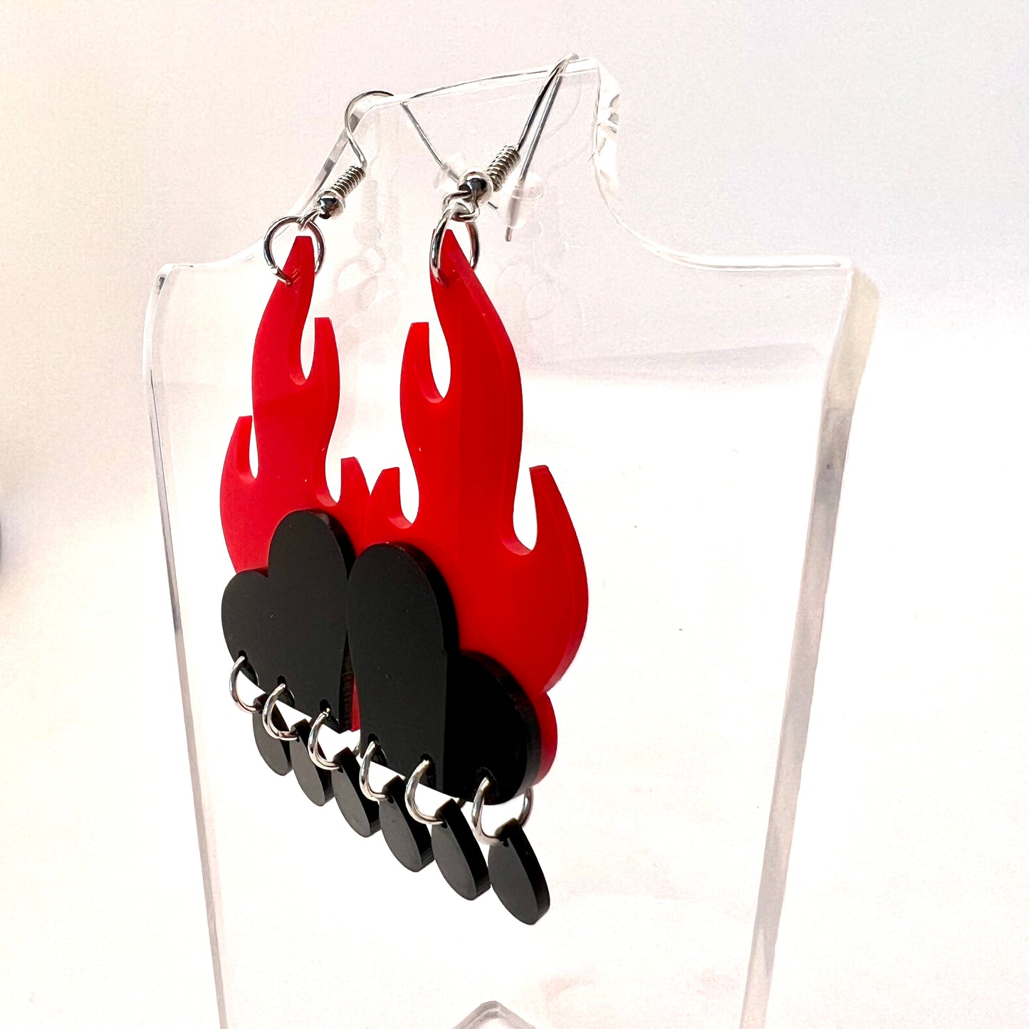 Flaming Heart Earrings