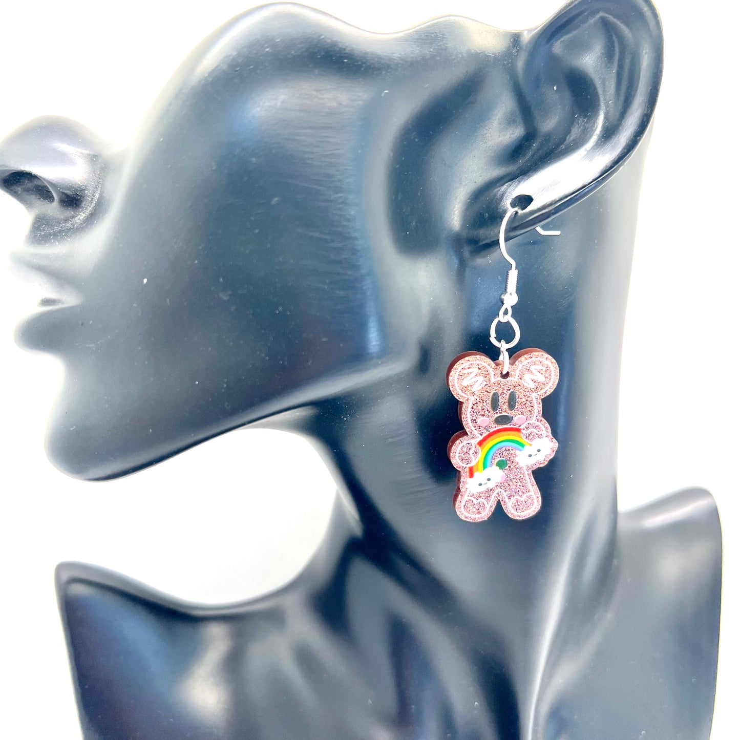 Mickey Rainbow Gingerbread Man Earrings