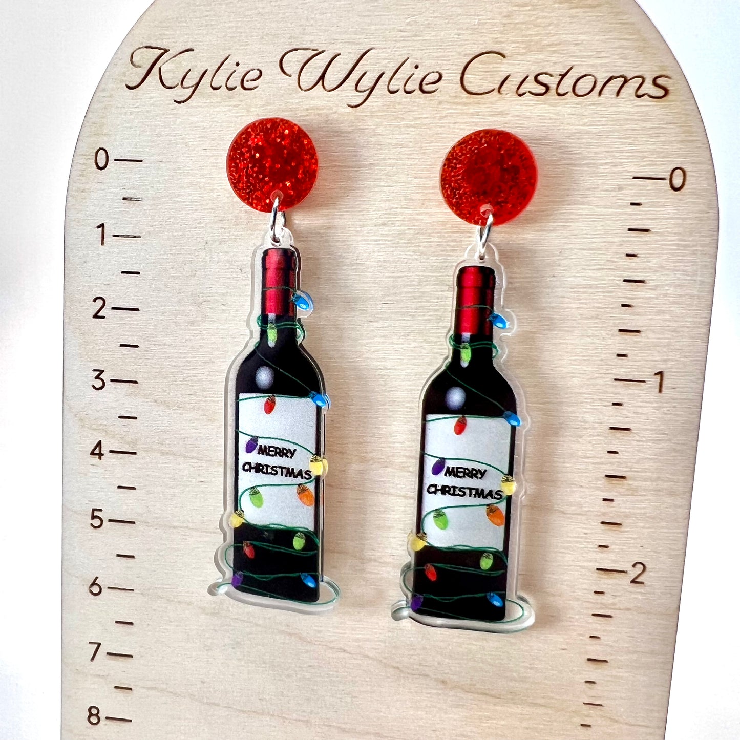 Christmas Wine Bottle Earrings