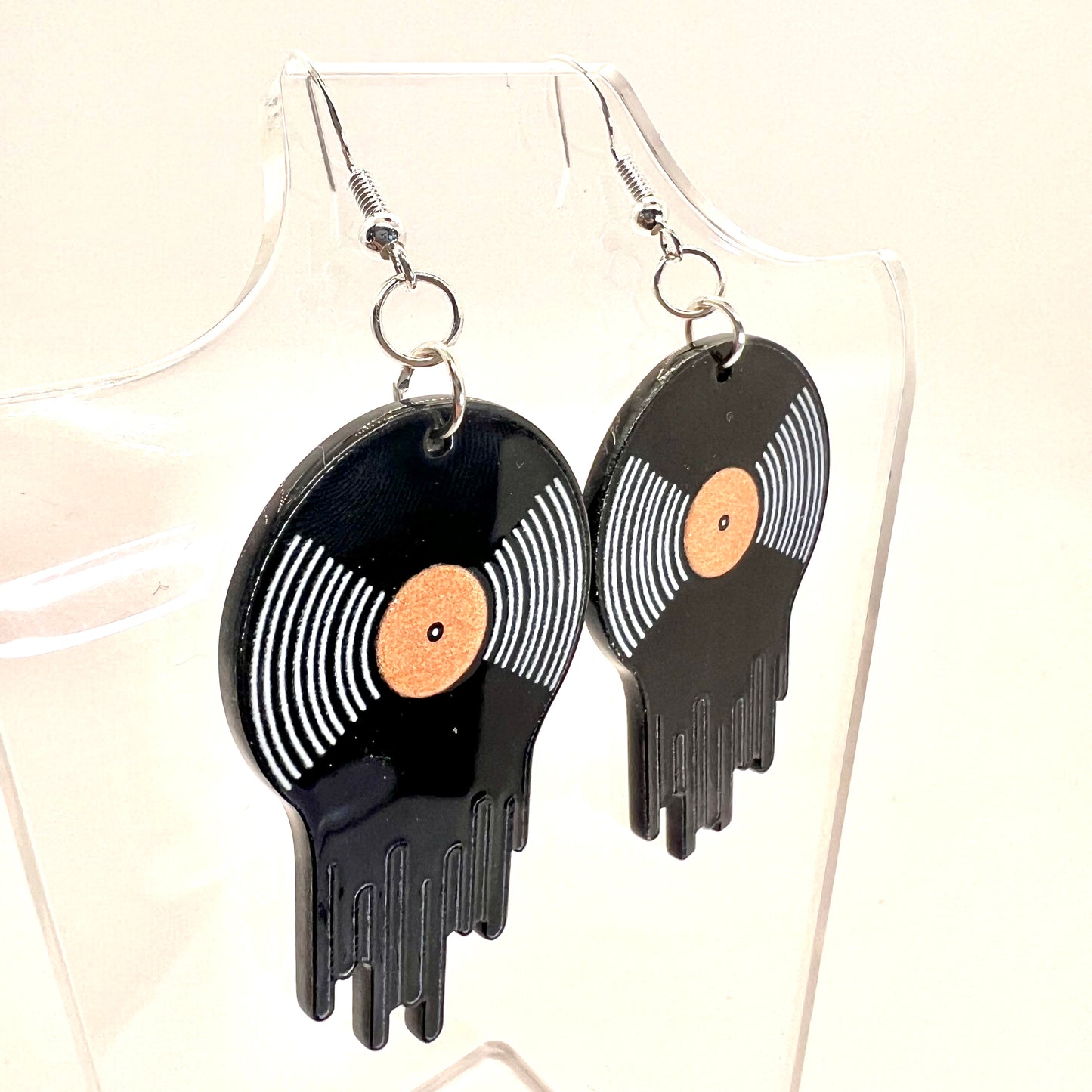 Melted Record Earrings