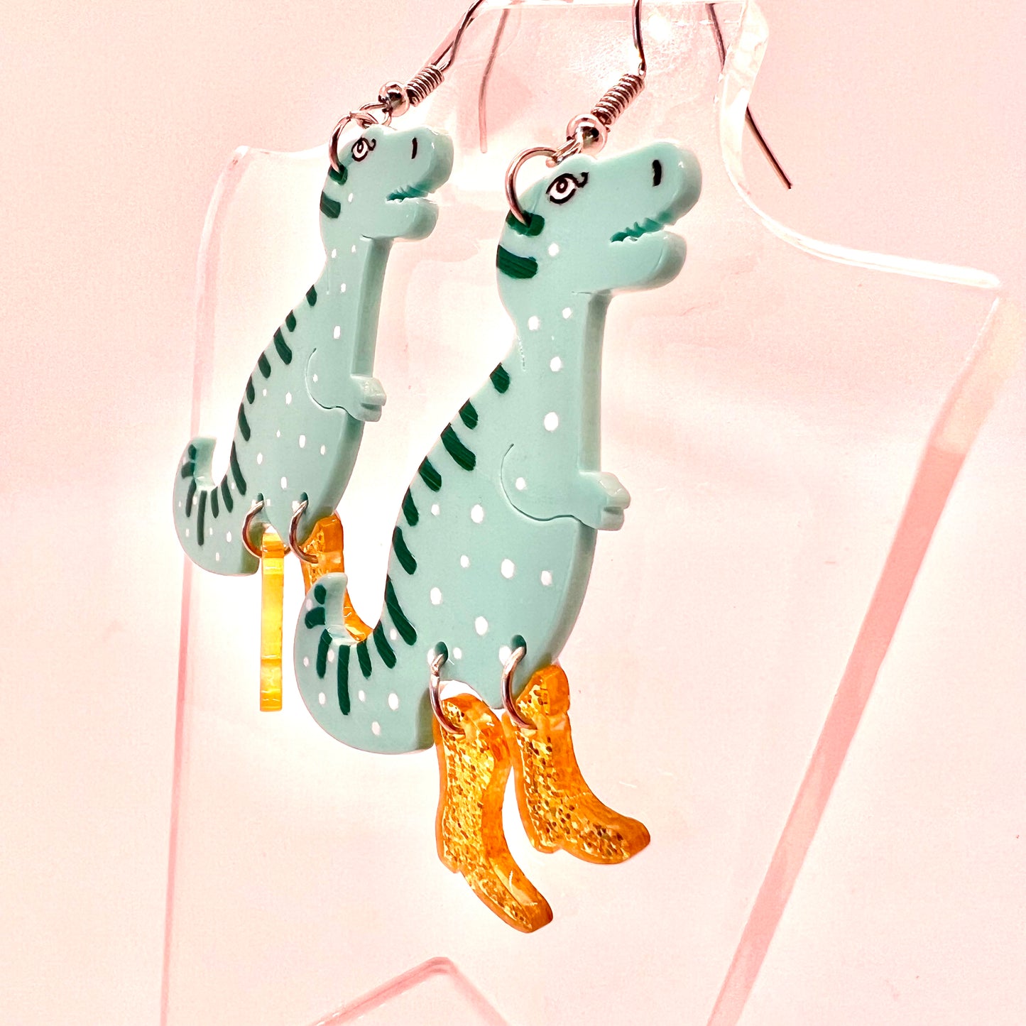 Dinosaurs With Gold Boots Earrings