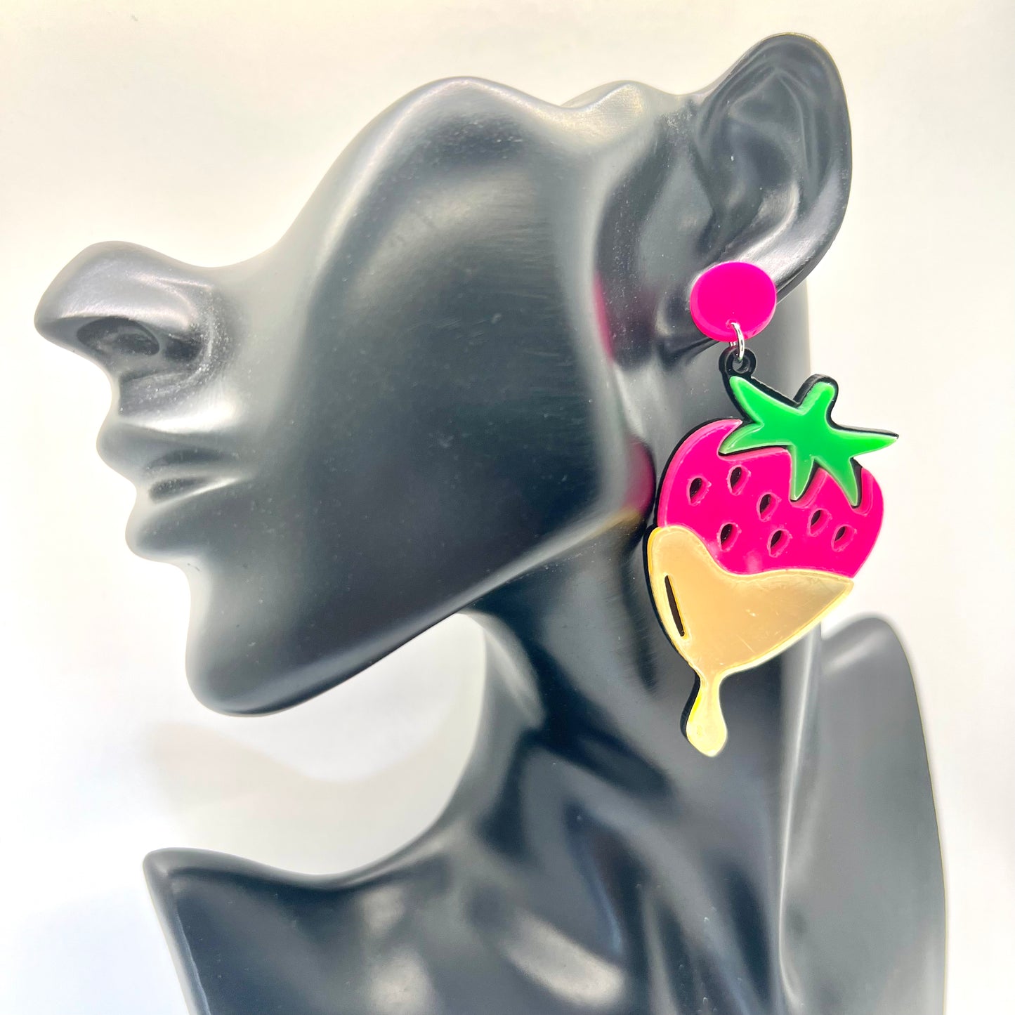 Gold Dipped Strawberry Earrings