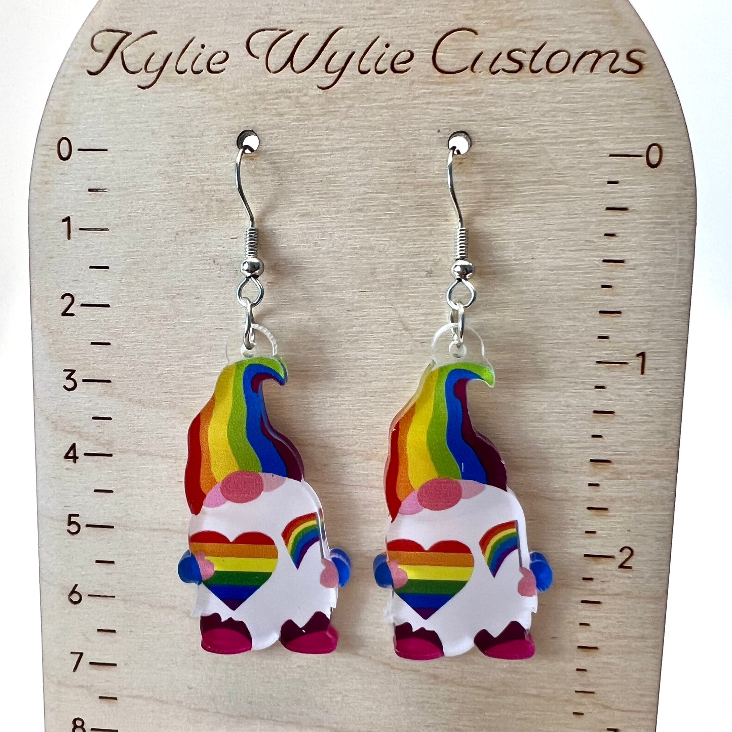 Rainbow Gnome Earrings