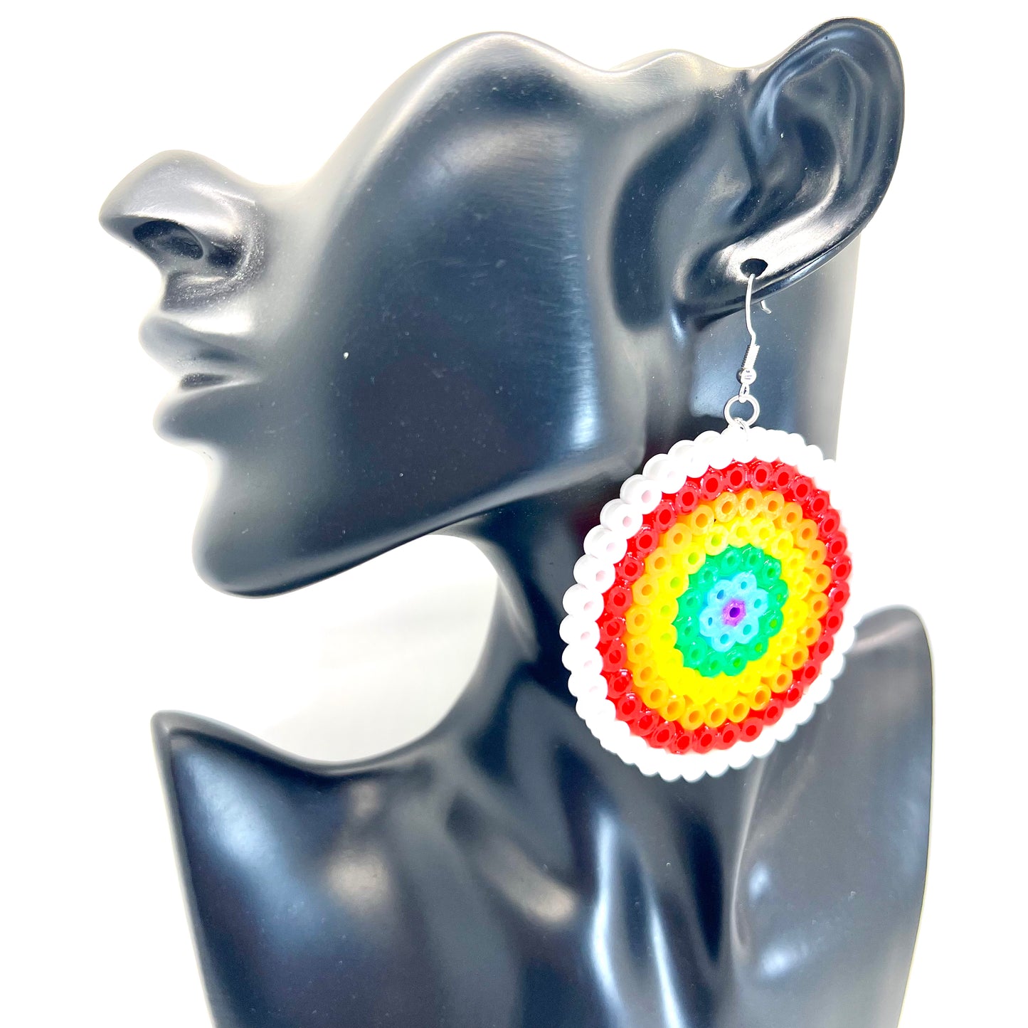Large Rainbow Disc Earrings