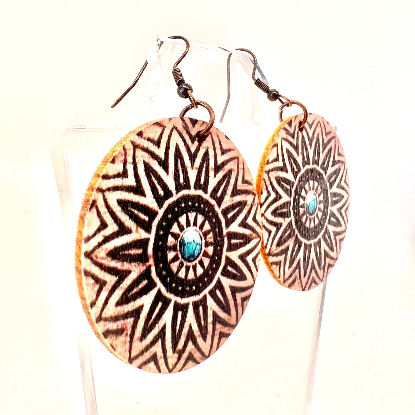 Wood Mandala Earrings
