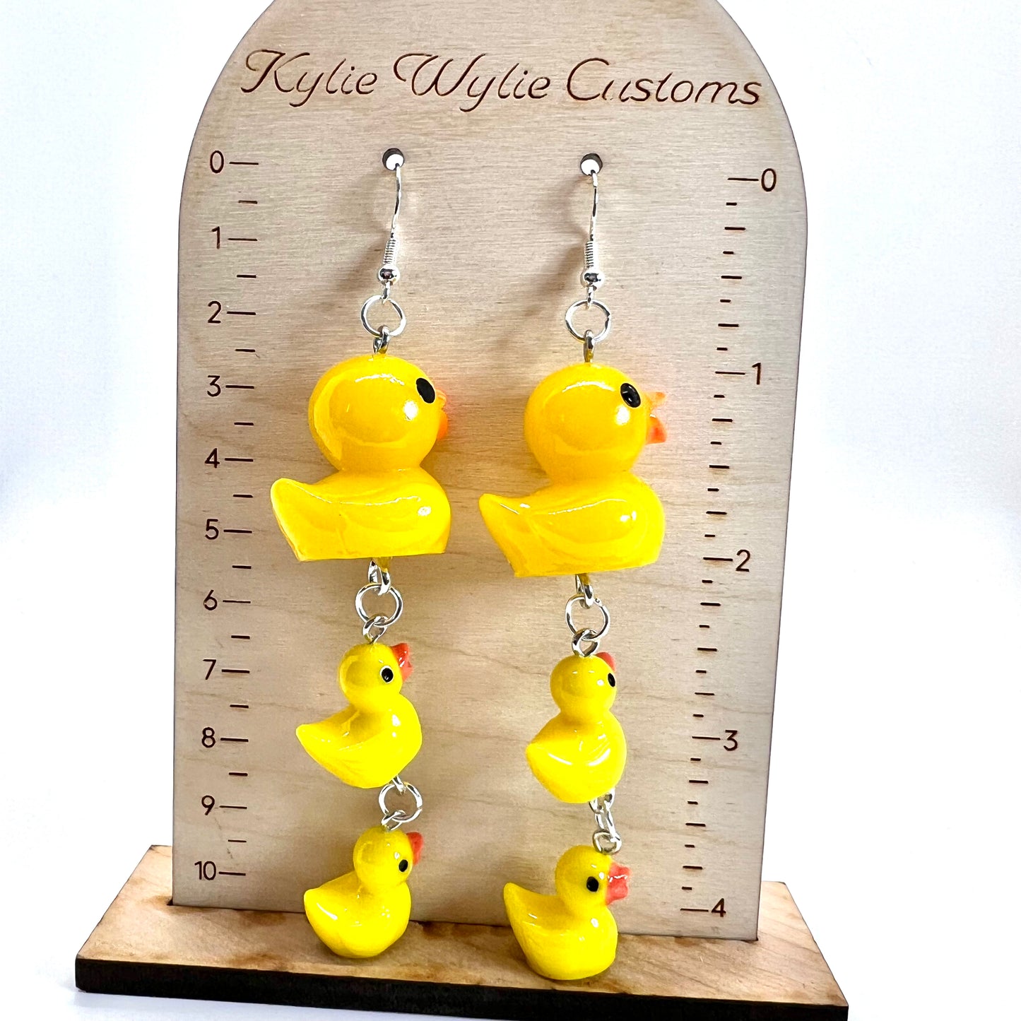 Large Rubber Duck Family Chain Earrings