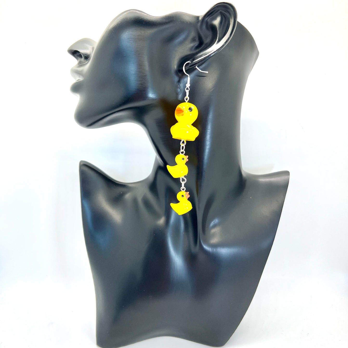 Large Rubber Duck Family Chain Earrings