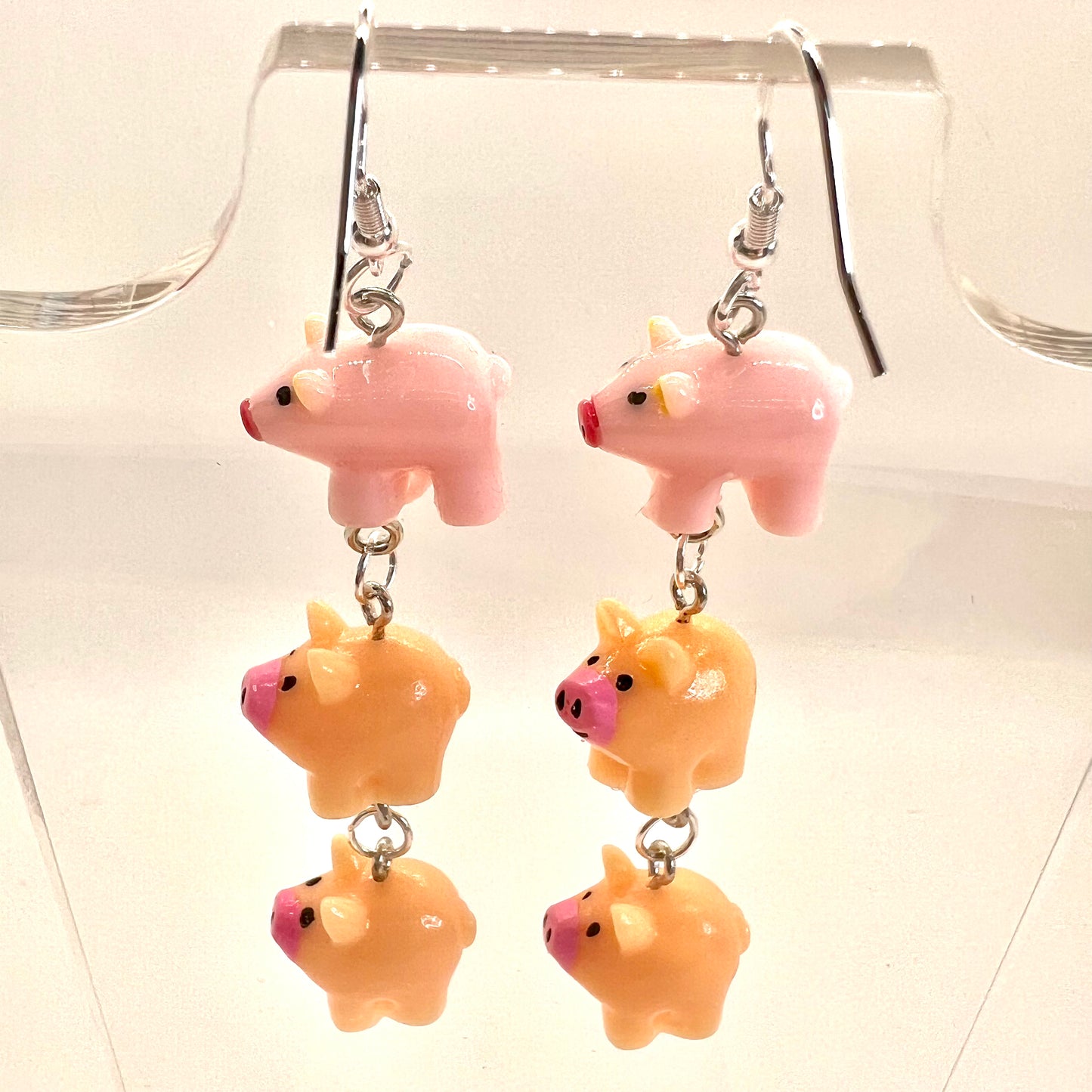 Piggy Family Chain Earrings