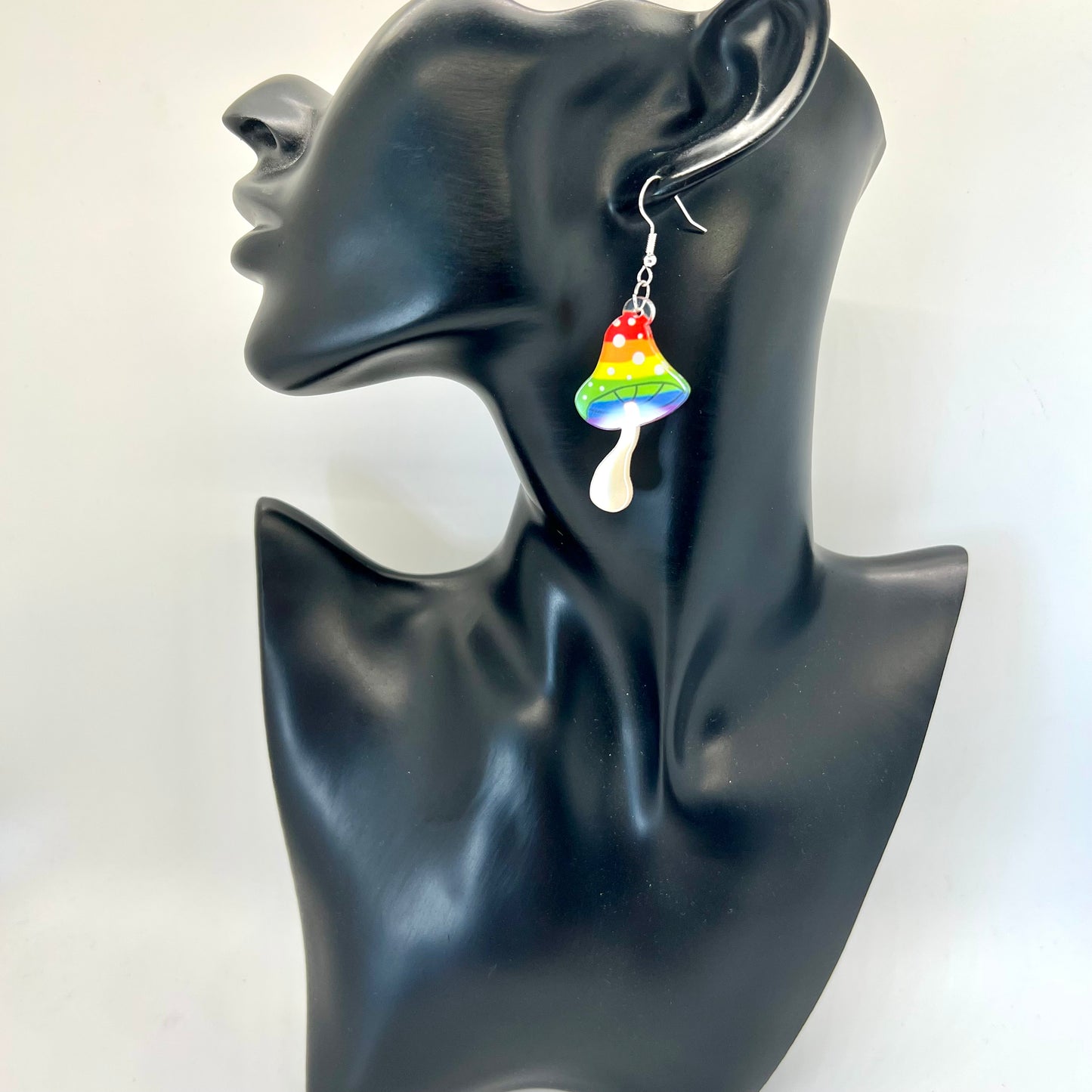 Rainbow Mushroom Earrings