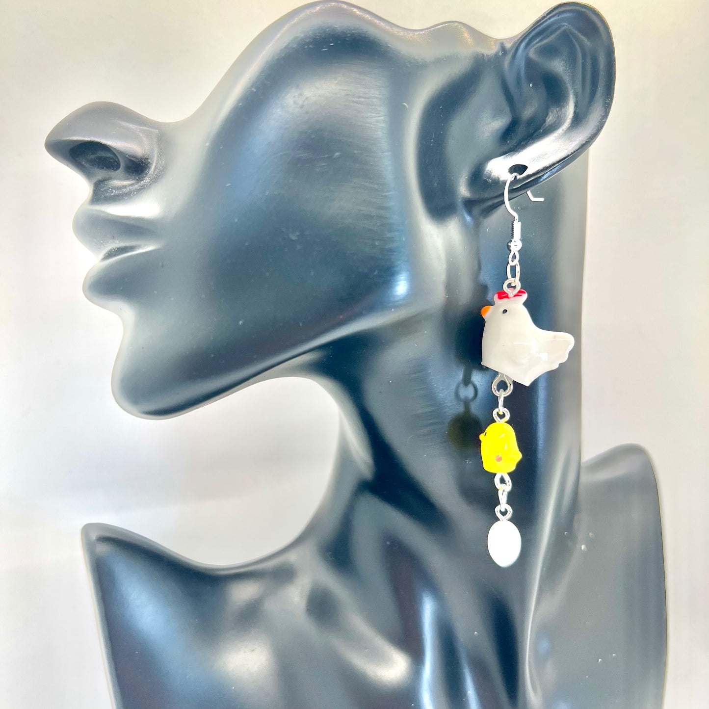 Chicken Family Chain Earrings