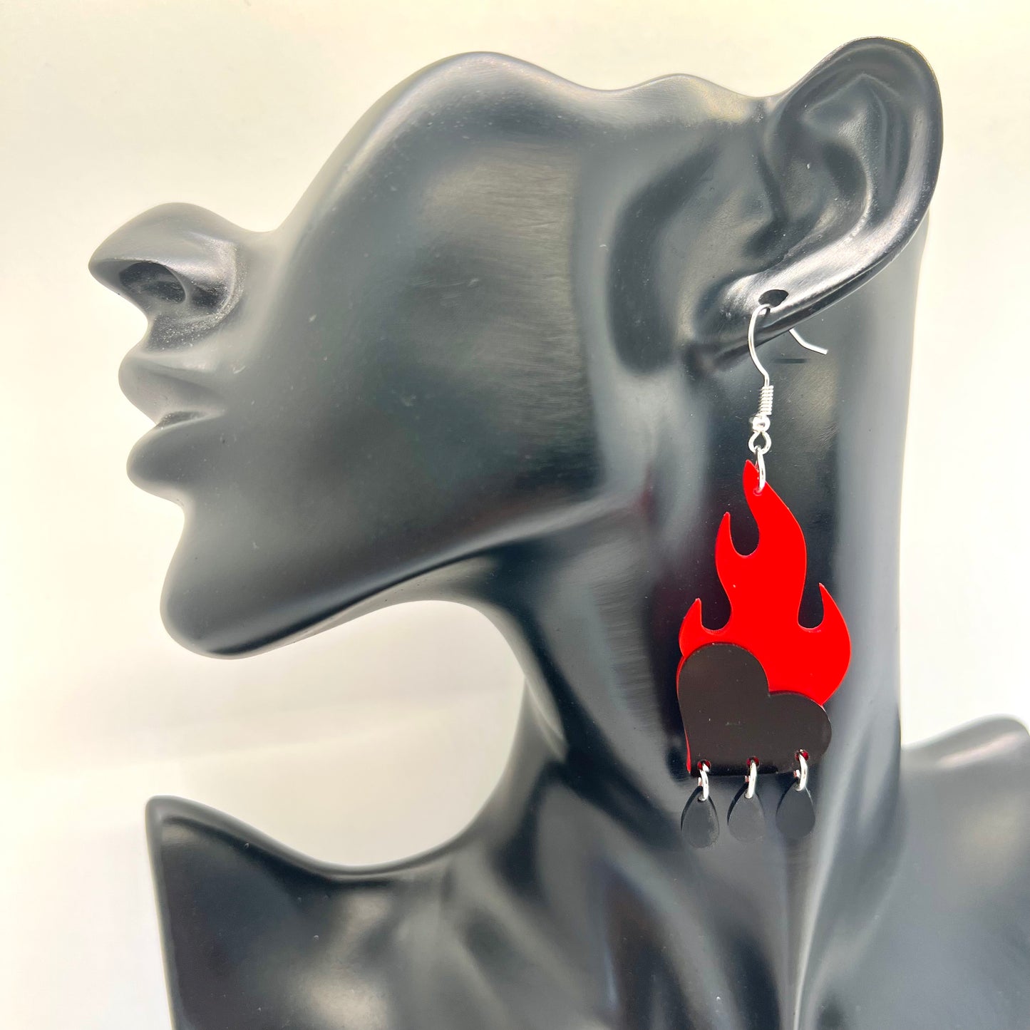 Flaming Heart Earrings