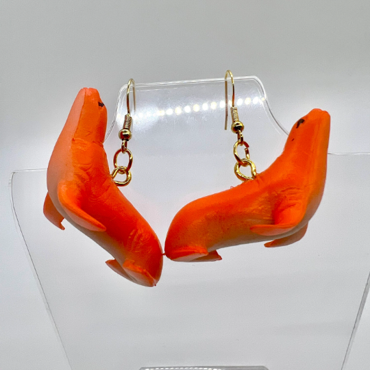 Orange Seal Earrings