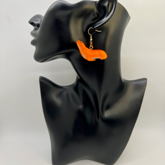 Orange Seal Earrings