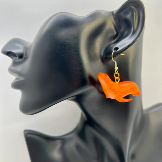 Orange Seal Earrings