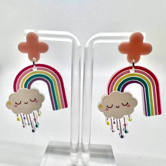 Rainbow and Cloud Earrings
