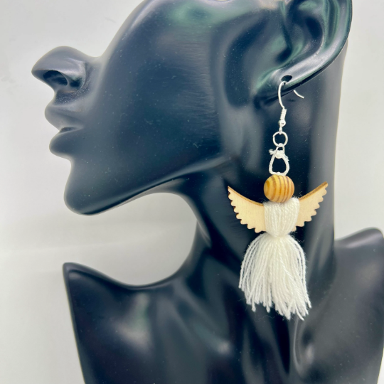 Yarn Angel Earrings