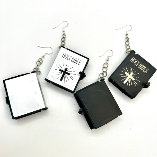 Holy Bible Book Earrings